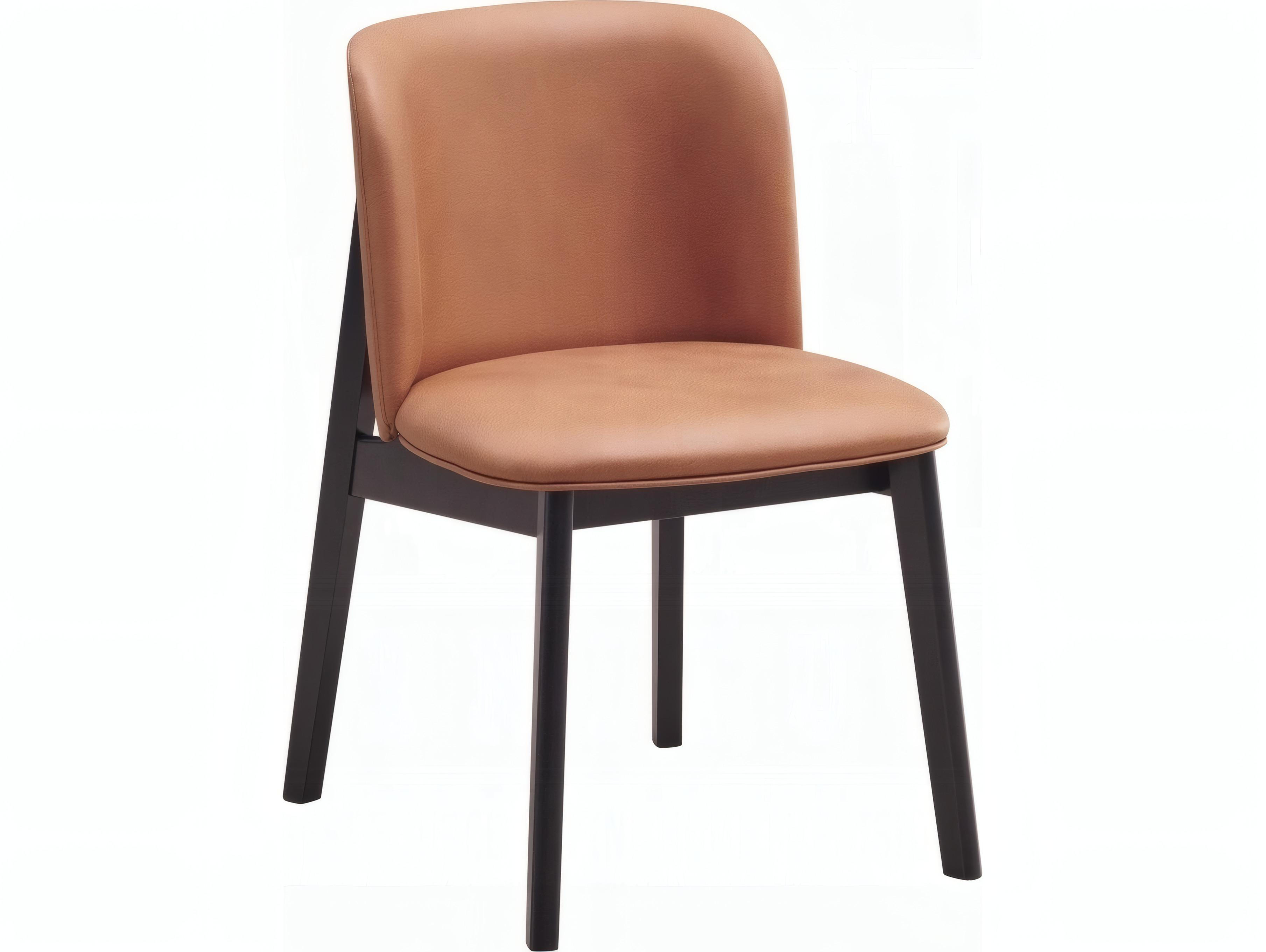 Acme Furniture Eliora Rubberwood Orange Microfiber Upholstered Armless Dining Chair Set of 2