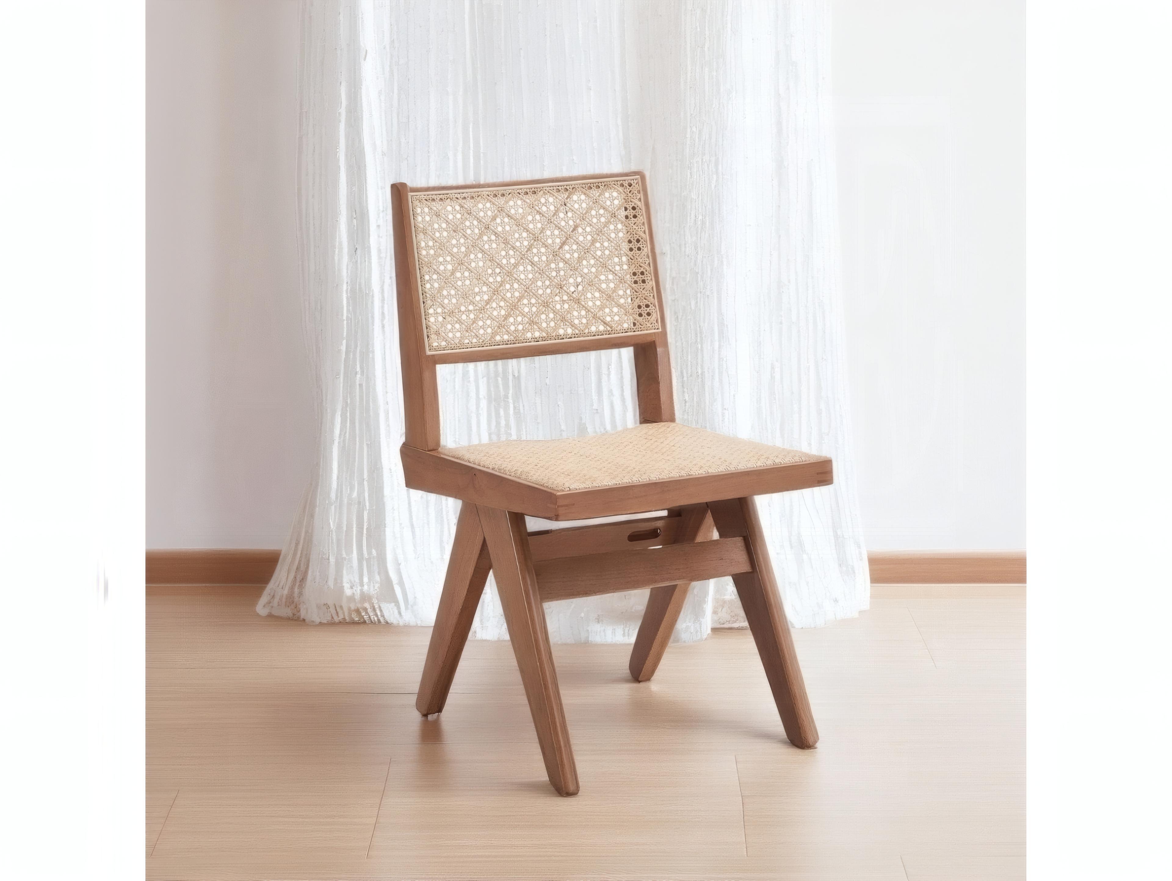 Acme Furniture Velentina Rubberwood Natural Armless Dining Chair Set of 2