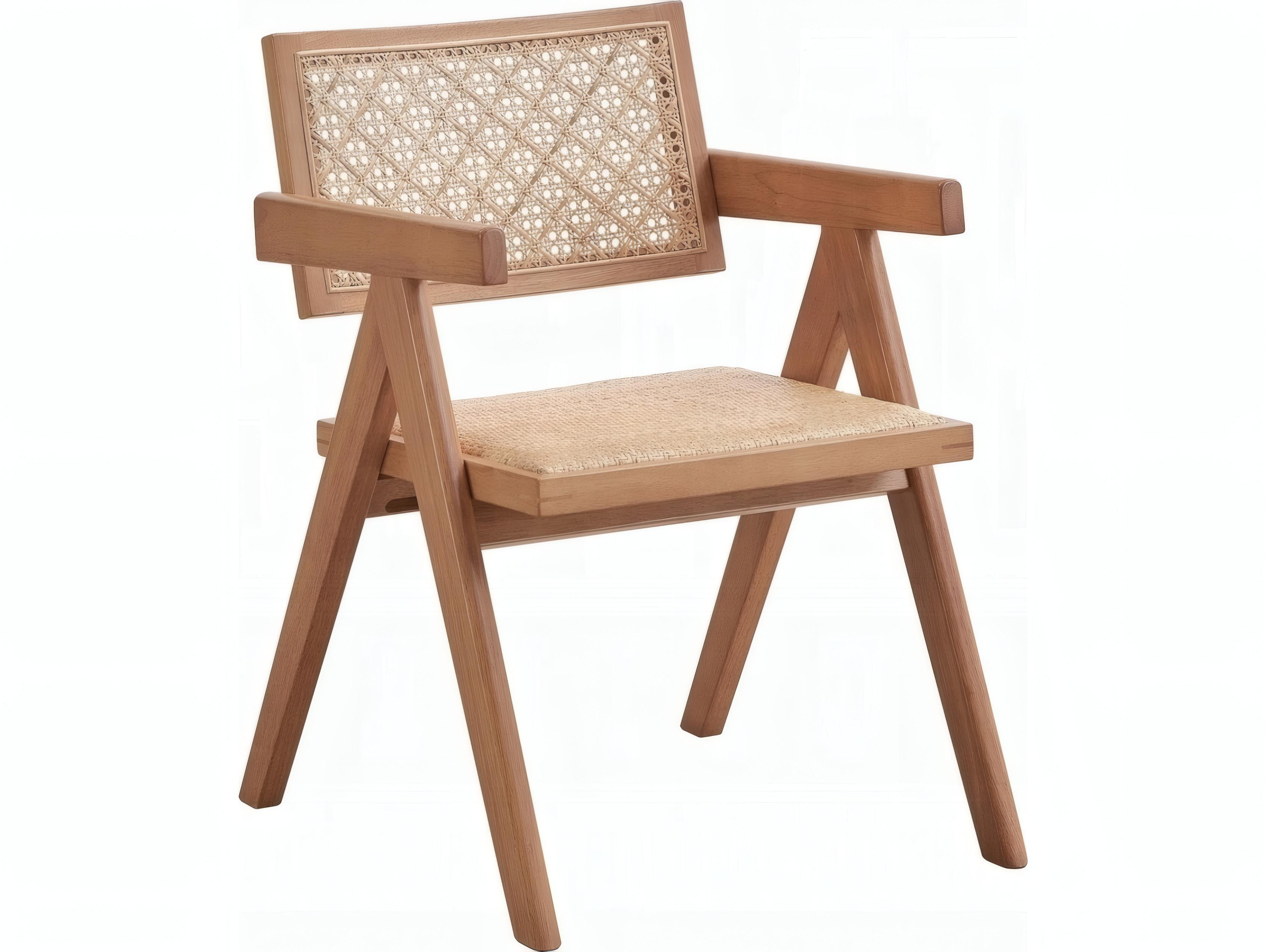 Acme Furniture Velentina Rubberwood Natural Arm Dining Chair Set of 2