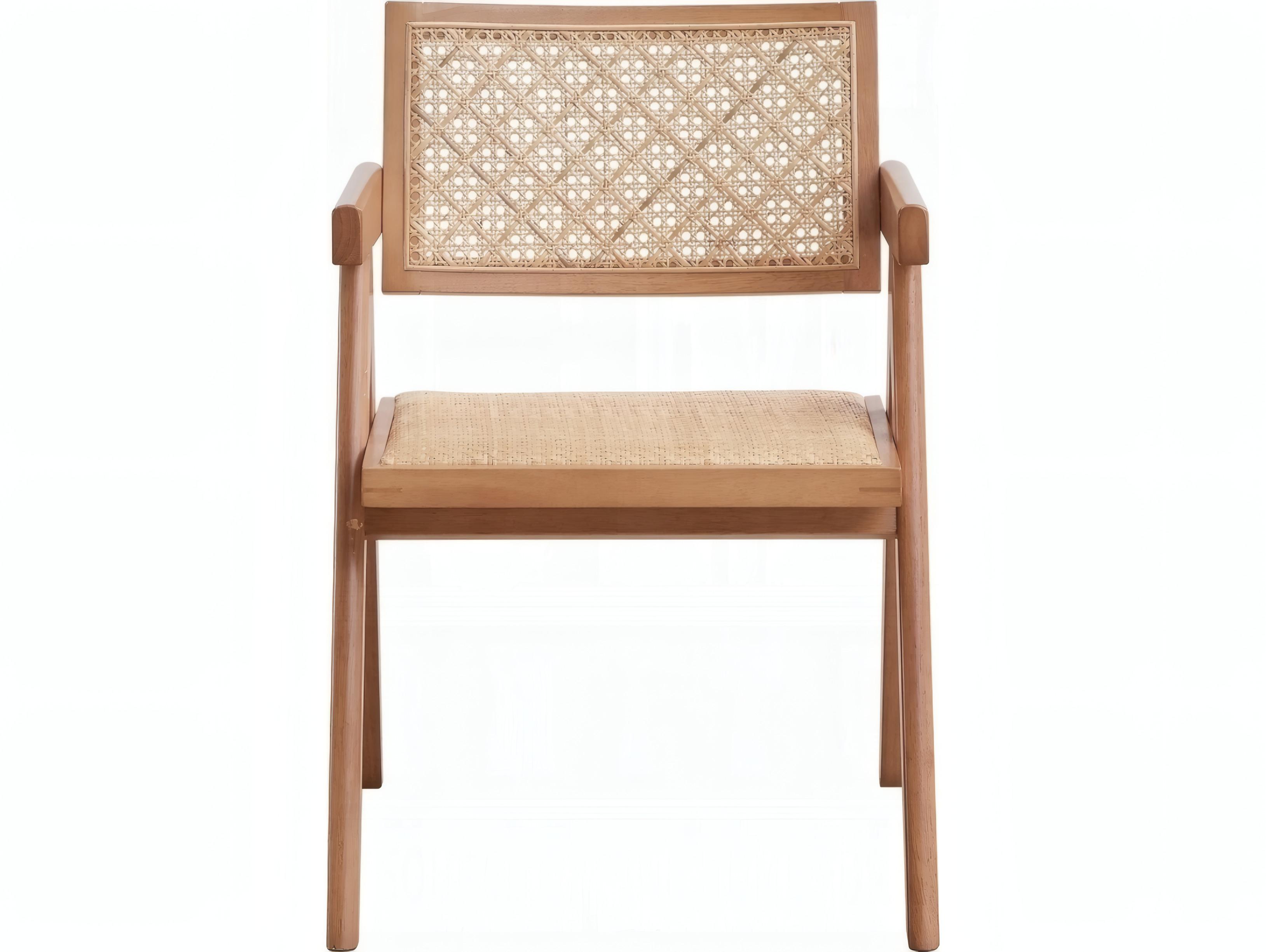 Acme Furniture Velentina Rubberwood Natural Arm Dining Chair Set of 2