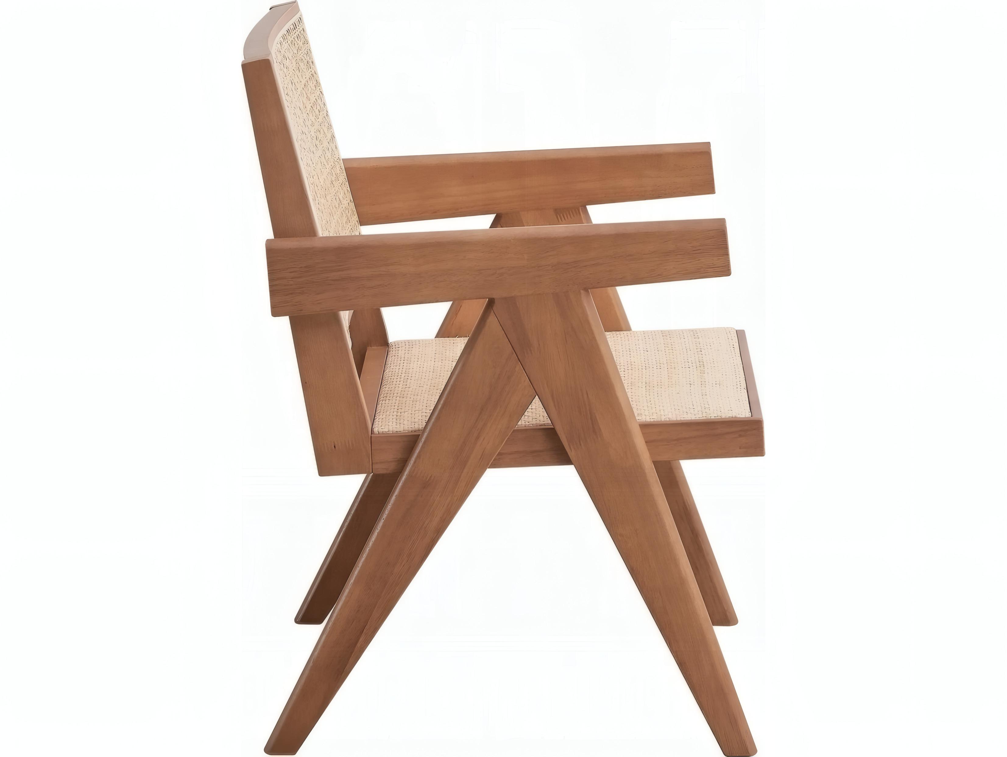 Acme Furniture Velentina Rubberwood Natural Arm Dining Chair Set of 2
