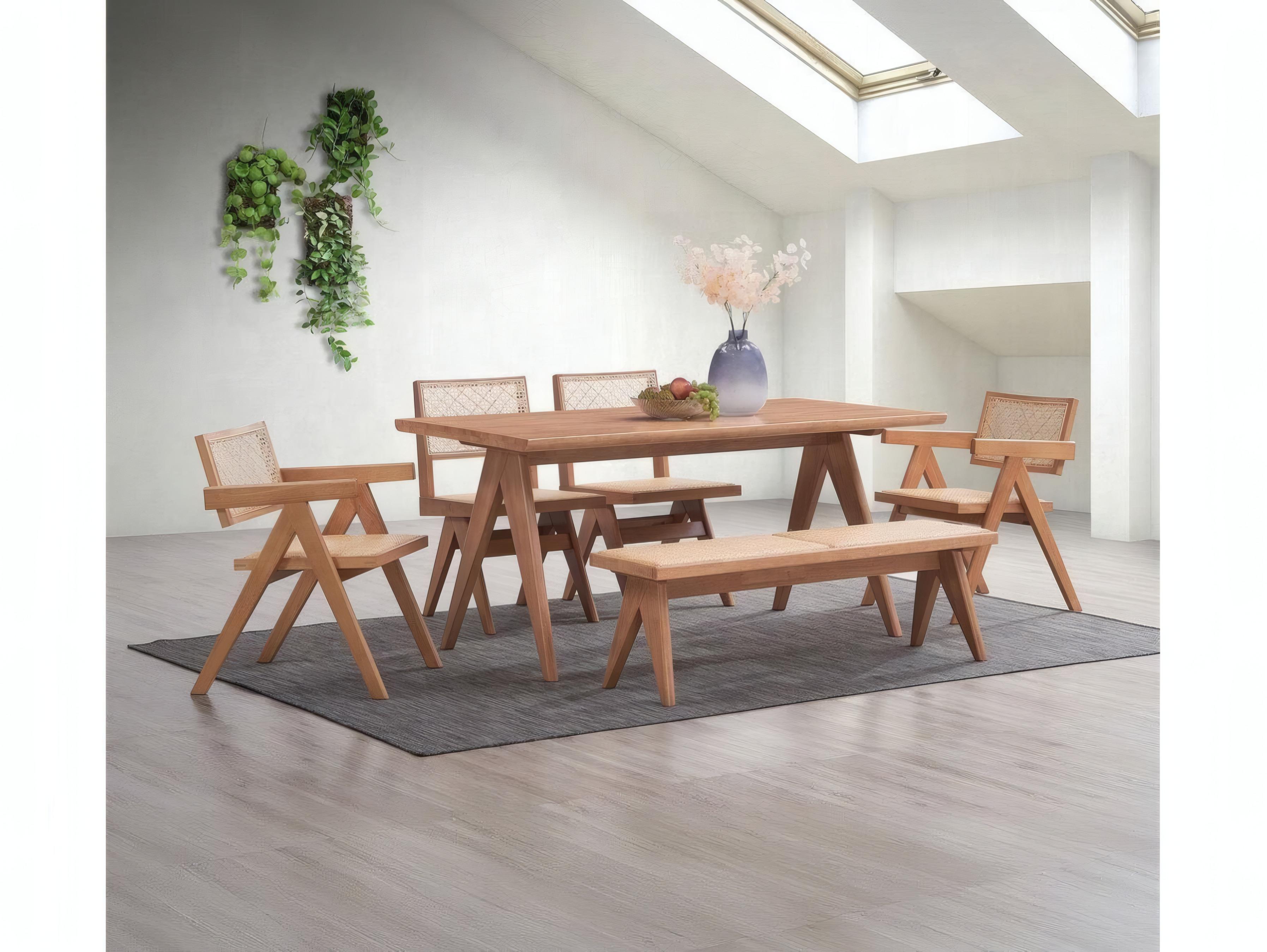 Acme Furniture Velentina Rattan Natural Brown Accent Bench