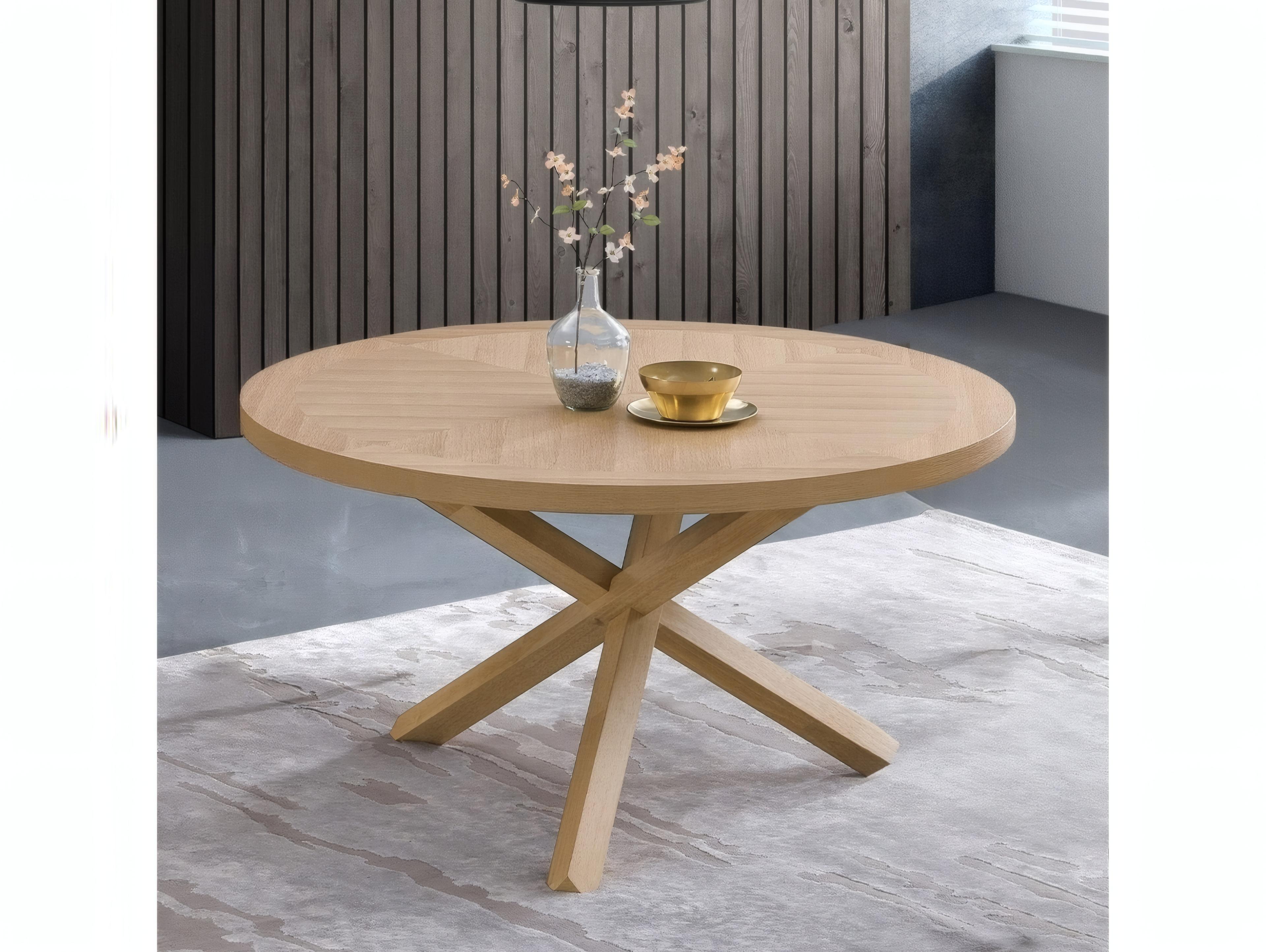 Acme Furniture Kasem Round Wood Oak Dining Table
