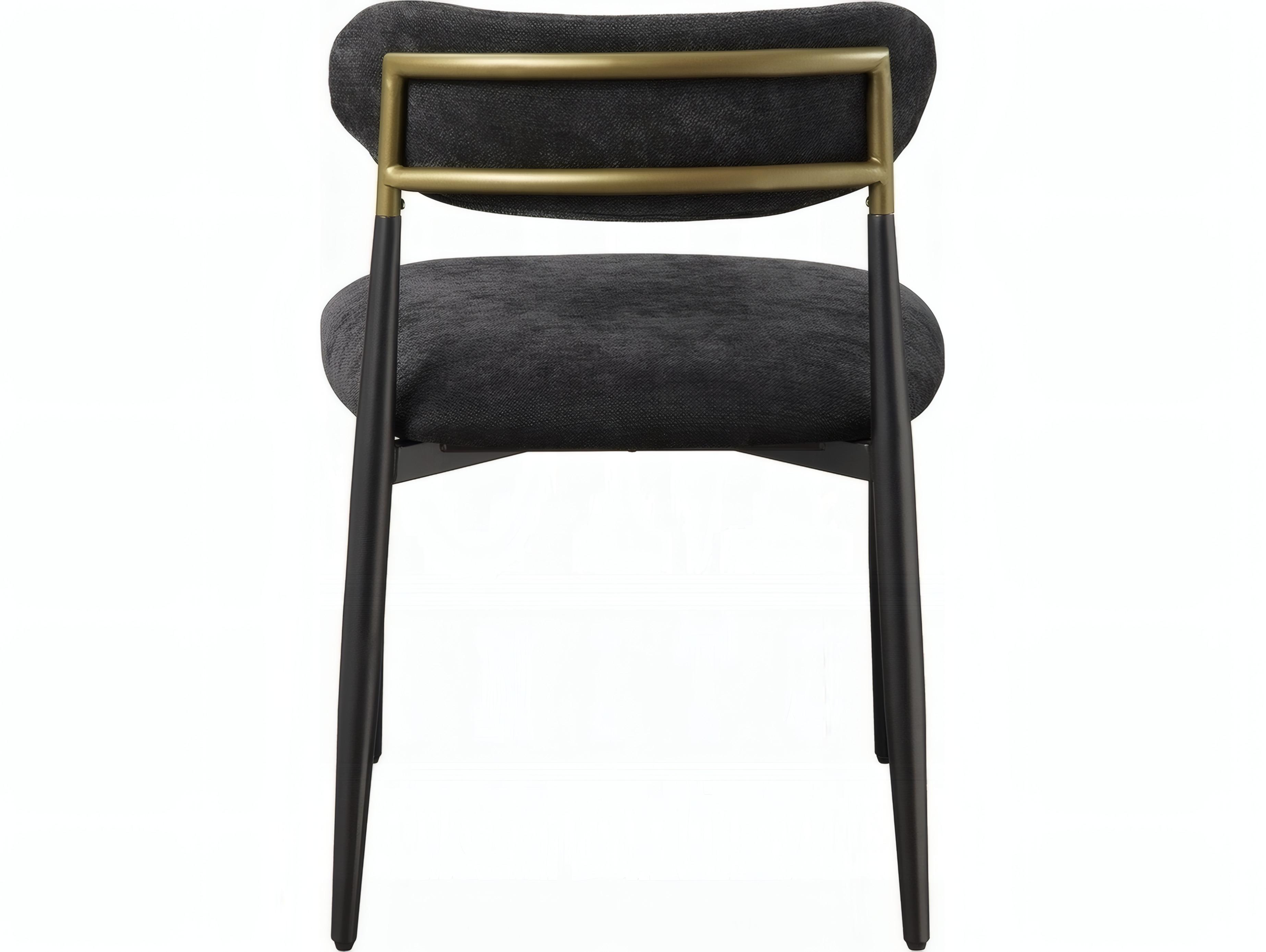 Acme Furniture Jaramillo Solid Wood Black Upholstered Armless Dining Chair Set of 2