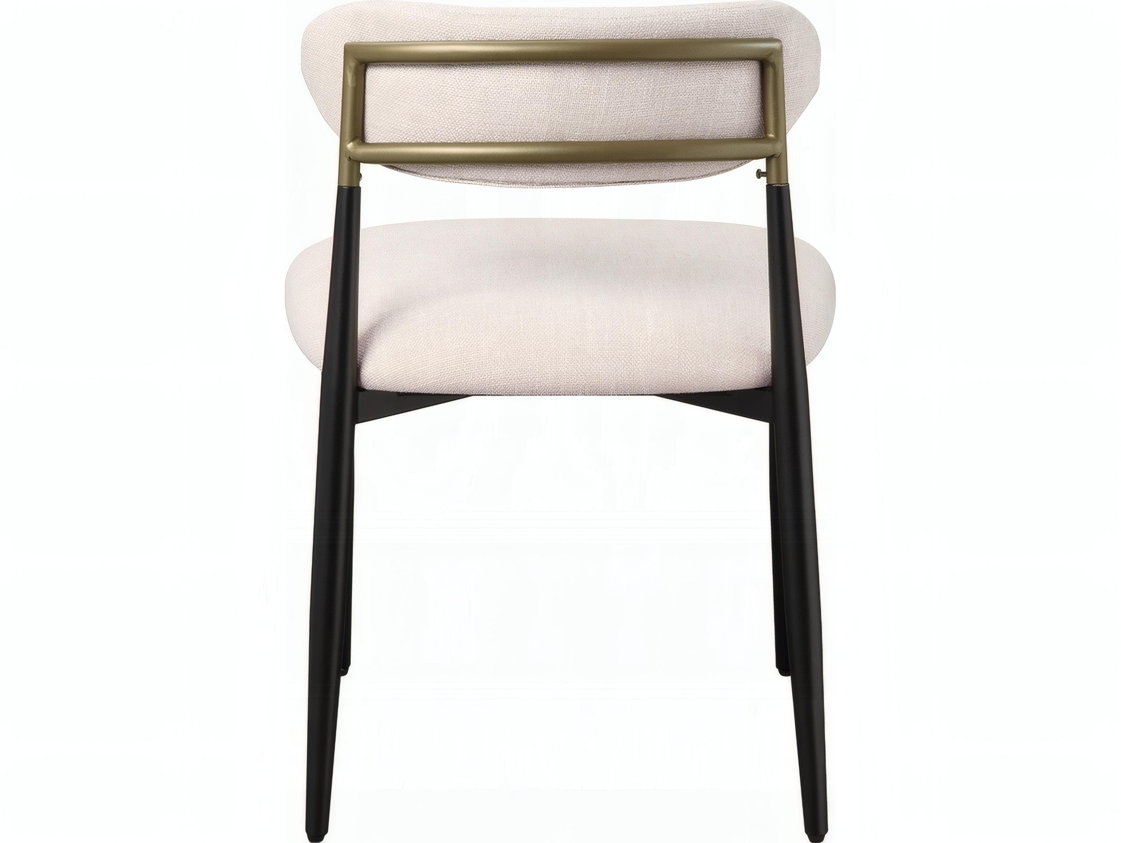 Acme Furniture Jaramillo Solid Wood Beige Upholstered Armless Dining Chair Set of 2