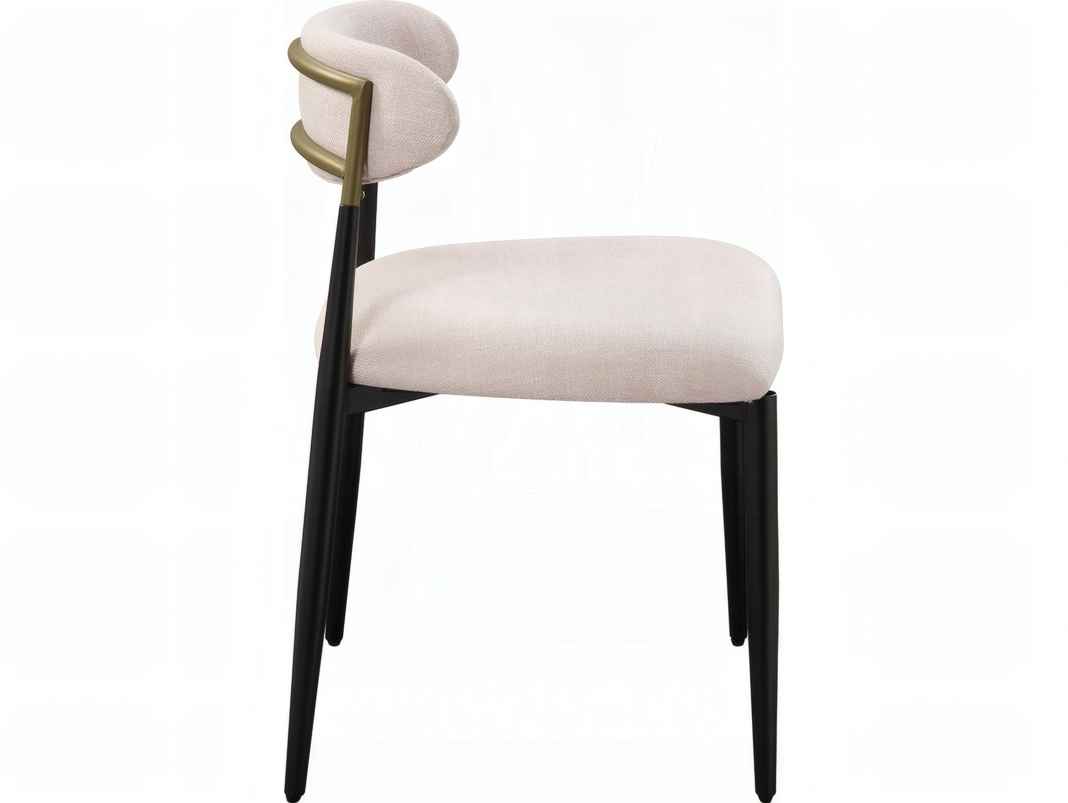 Acme Furniture Jaramillo Solid Wood Beige Upholstered Armless Dining Chair Set of 2