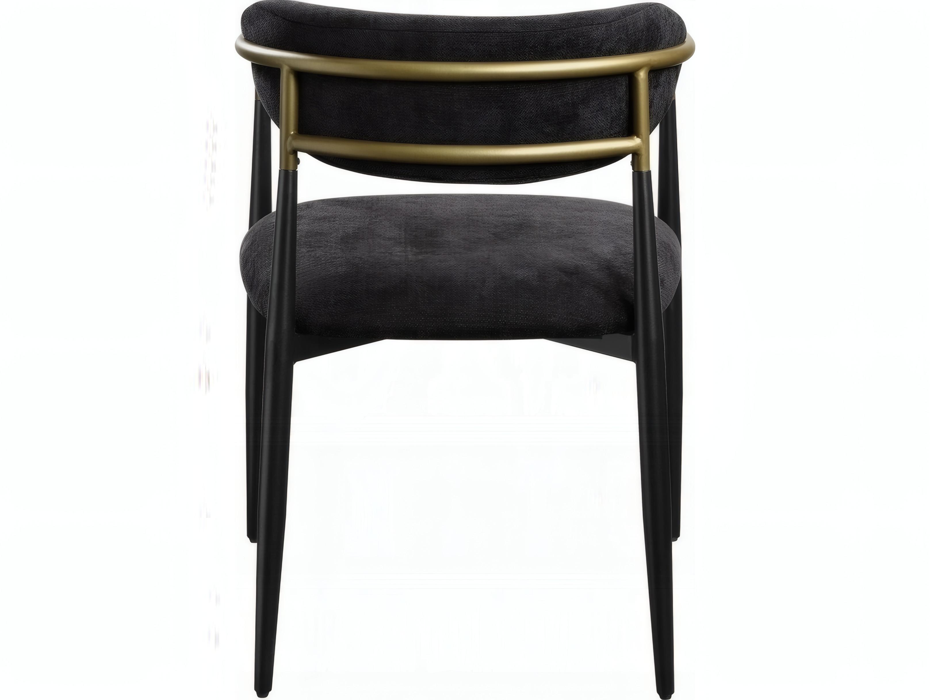 Acme Furniture Jaramillo Solid Wood Black Upholstered Arm Dining Chair Set of 2