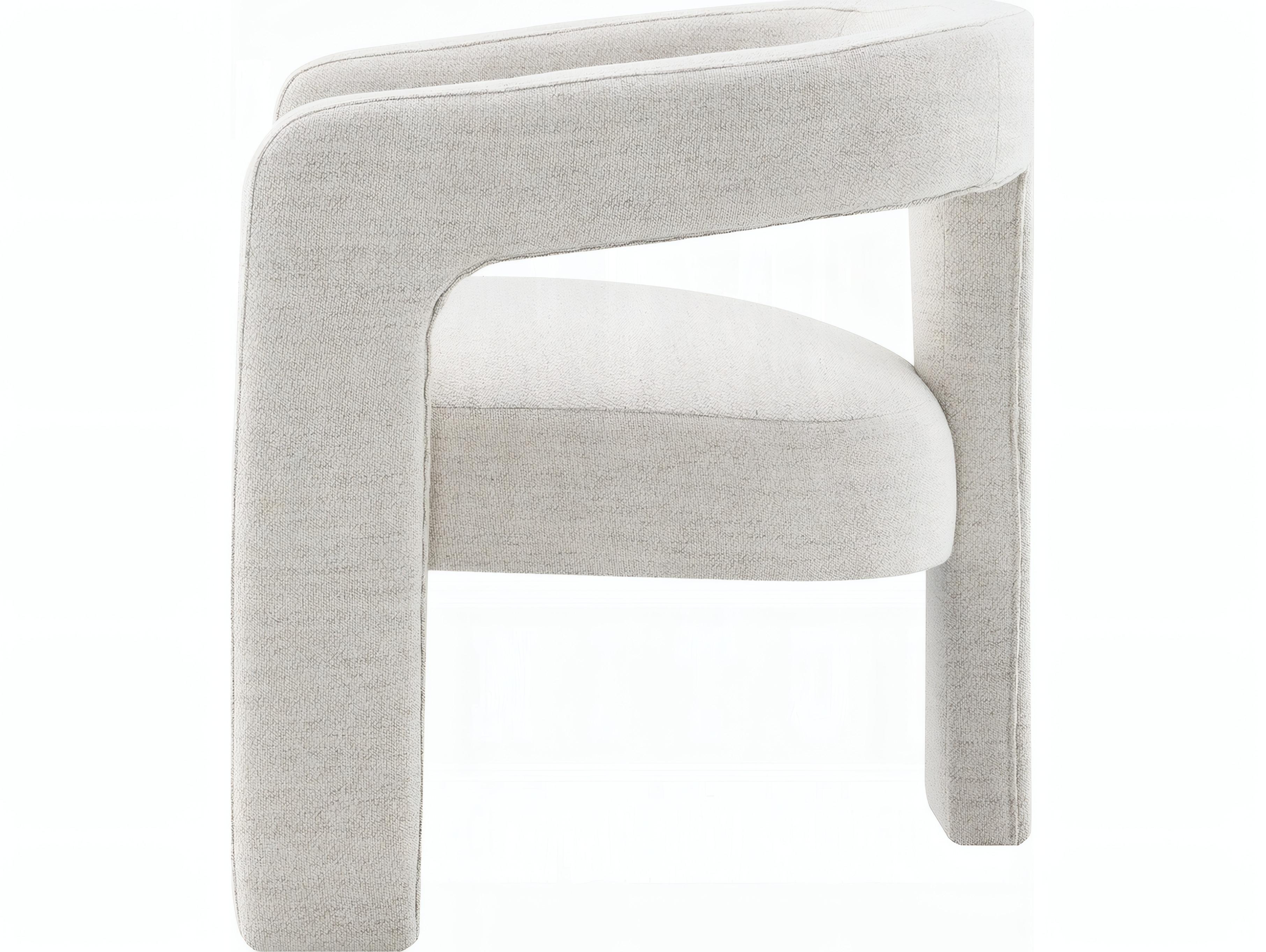 Acme Furniture Plywood Beige Upholstered Arm Dining Chair Set of 2