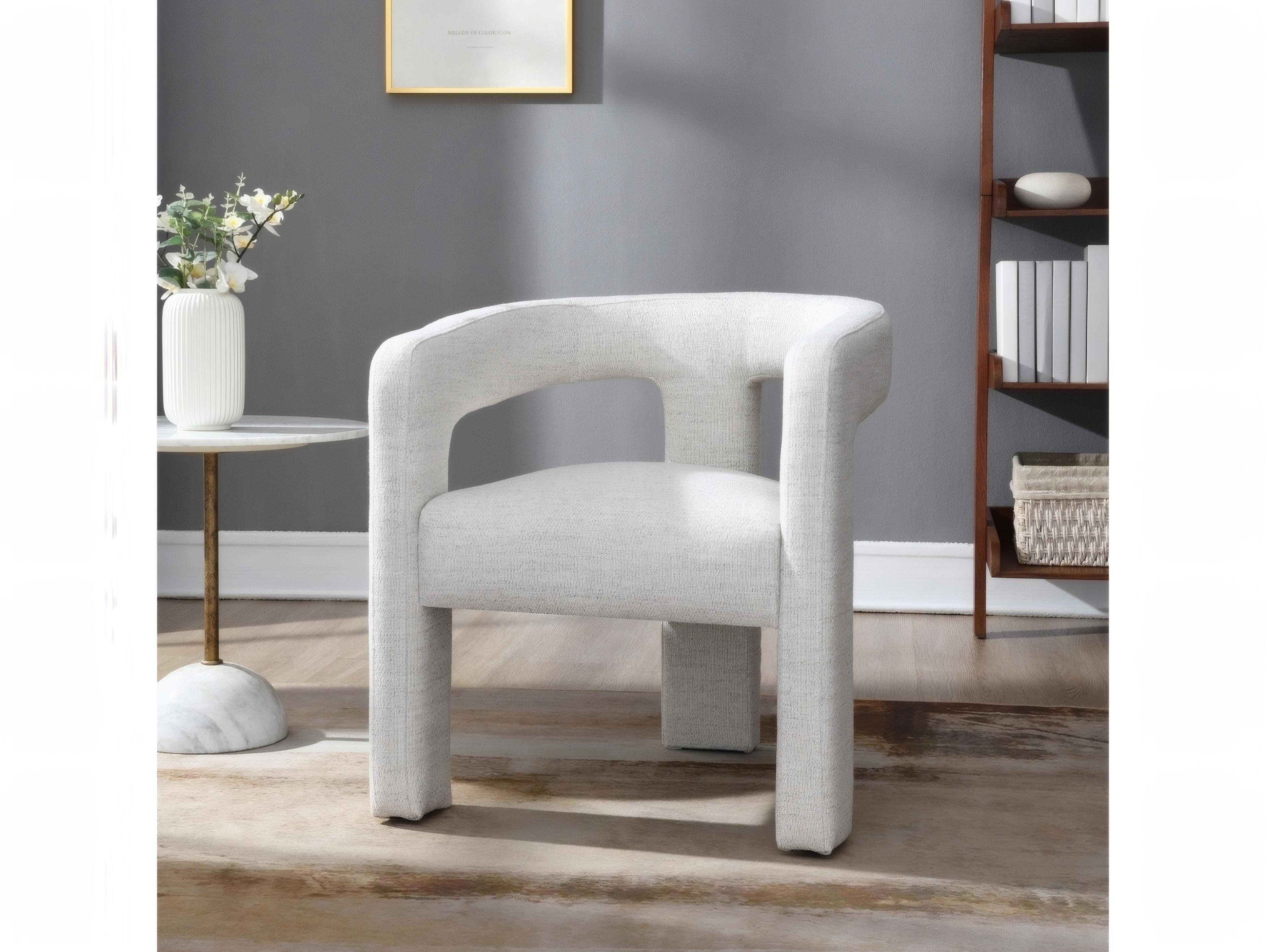 Acme Furniture Plywood Beige Upholstered Arm Dining Chair Set of 2