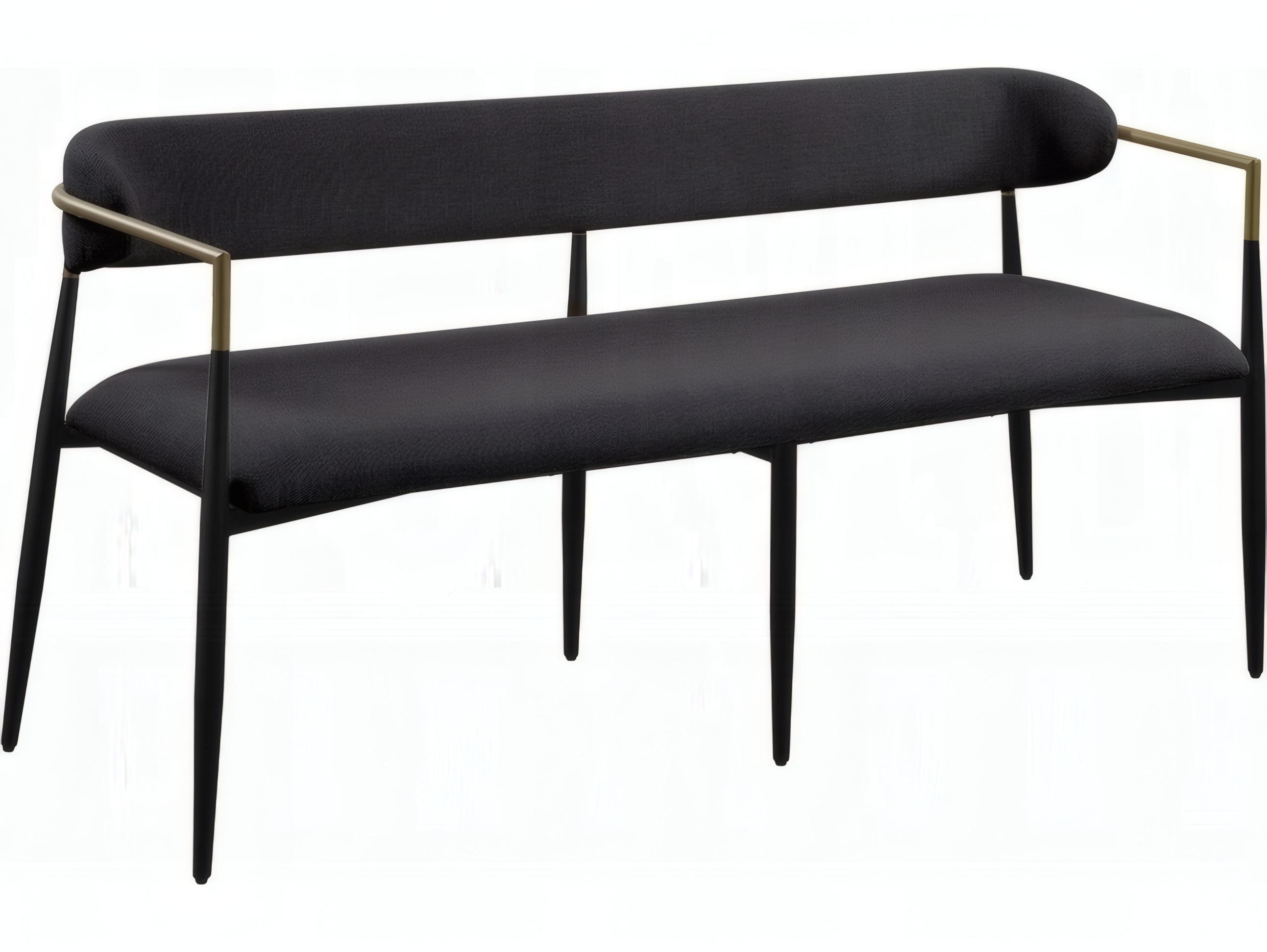 Acme Furniture Jaramillo Black Chenille Upholstered Accent Bench