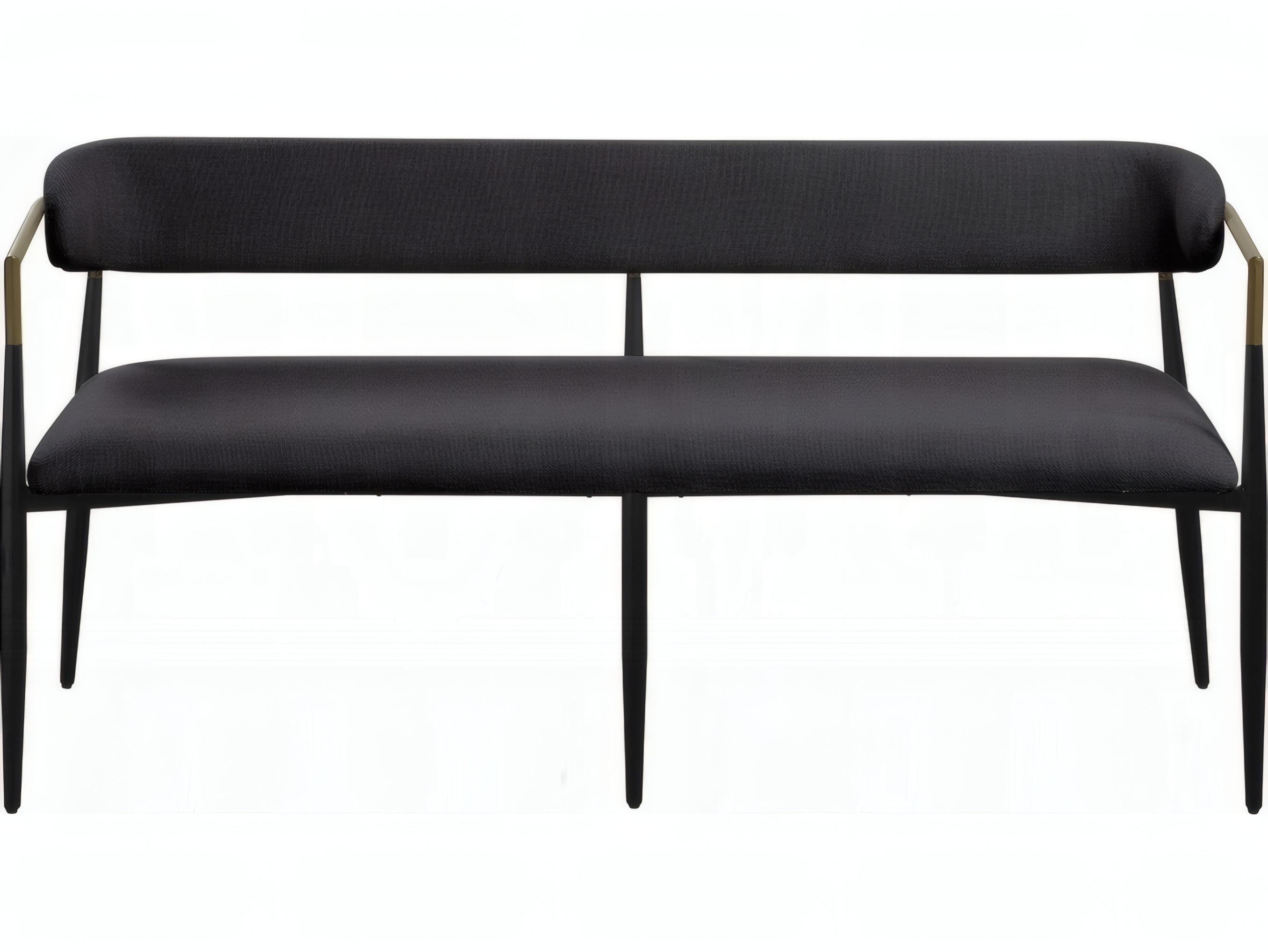 Acme Furniture Jaramillo Black Chenille Upholstered Accent Bench
