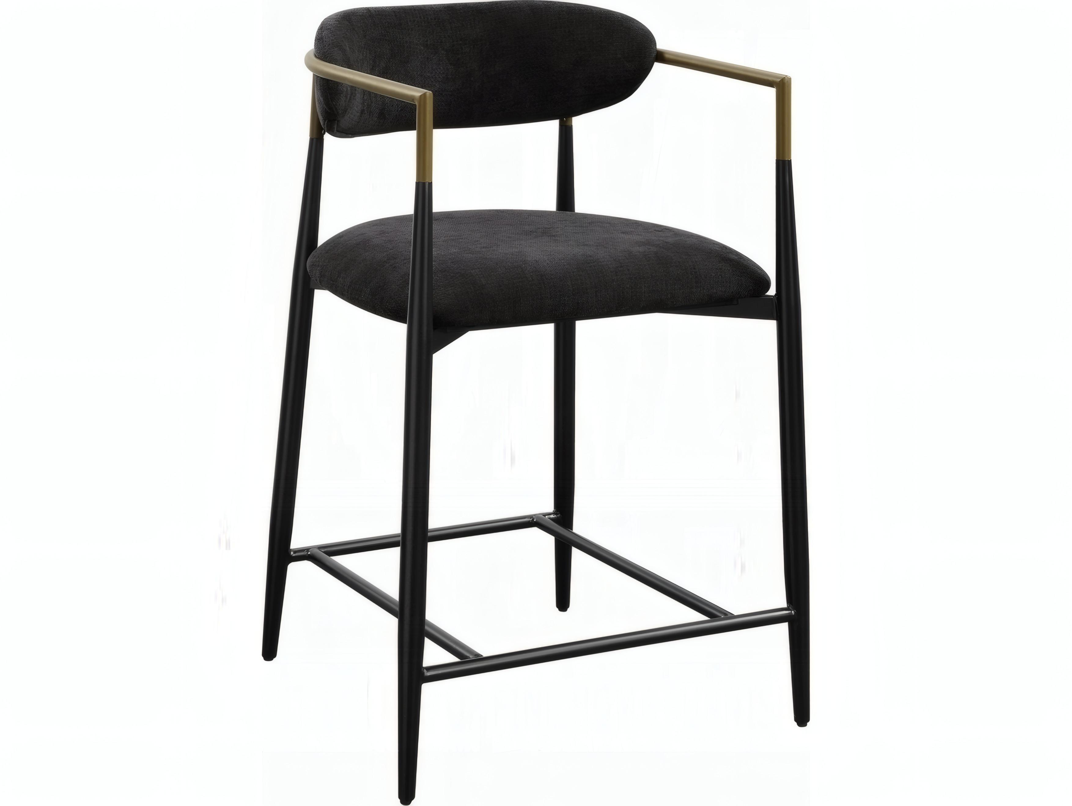 Acme Furniture Jaramillo Black Chenille Upholstered Counter Stool