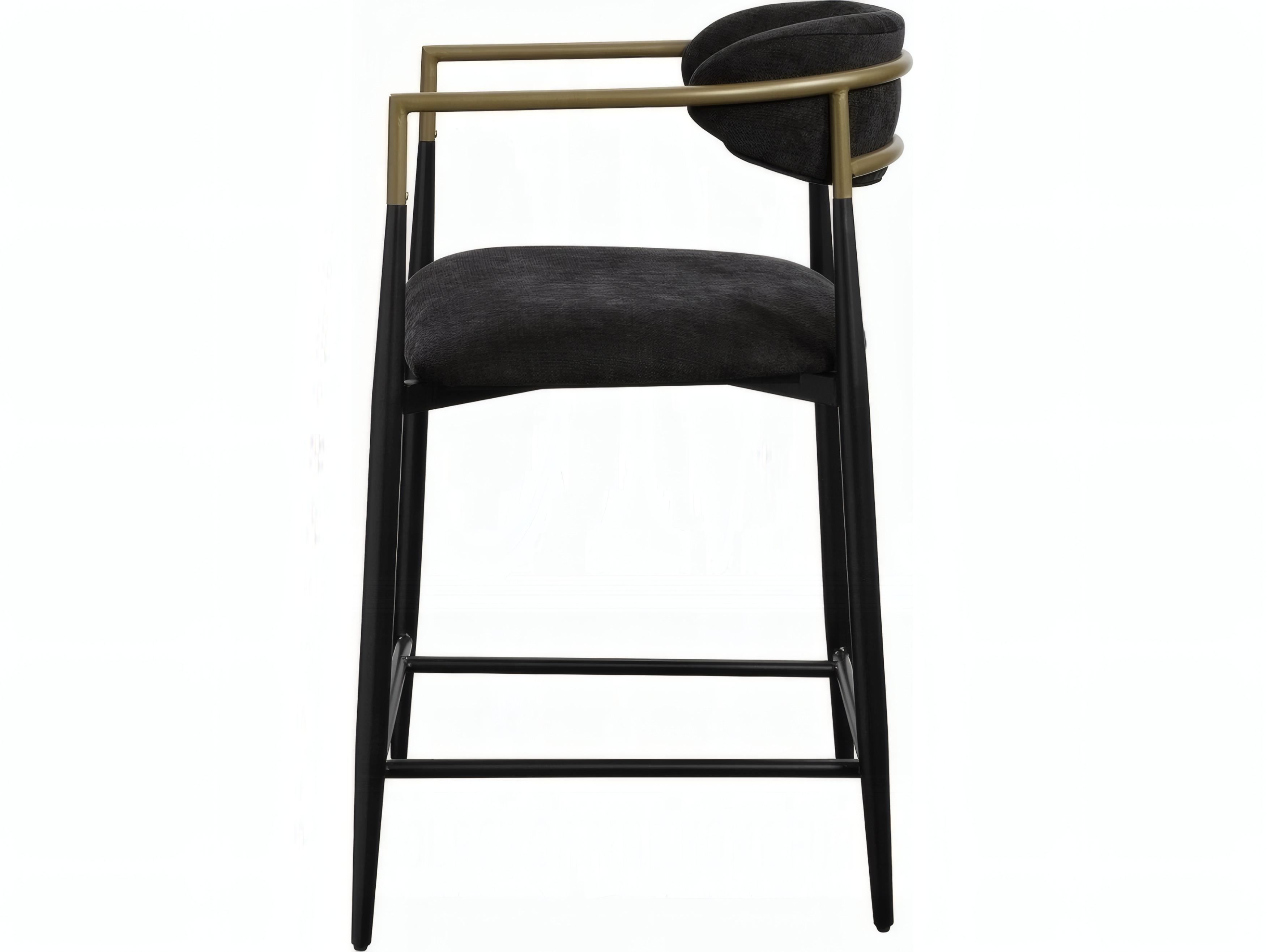 Acme Furniture Jaramillo Black Chenille Upholstered Counter Stool