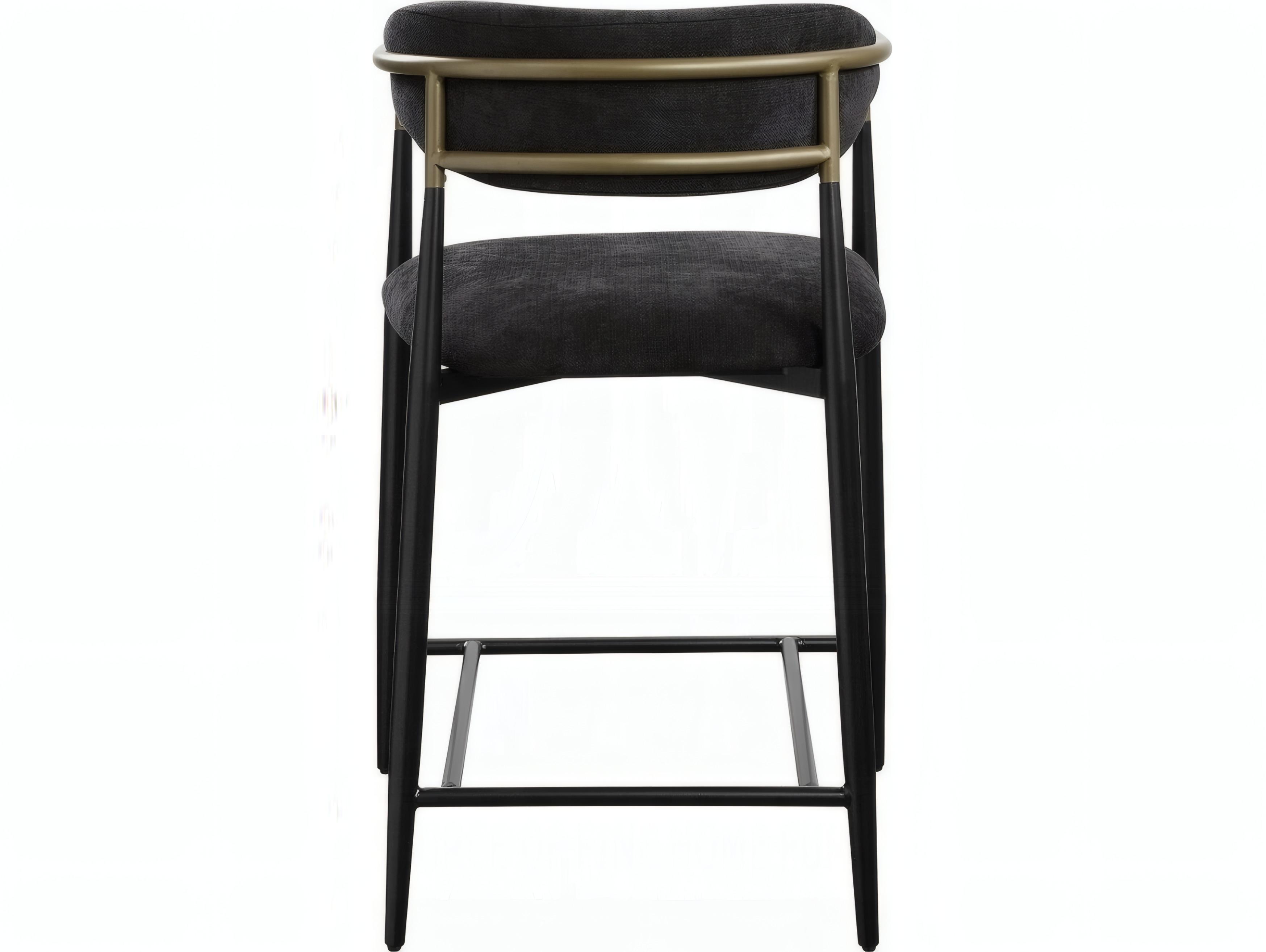 Acme Furniture Jaramillo Black Chenille Upholstered Counter Stool