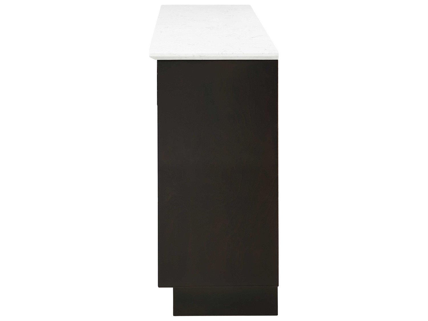 Acme Furniture Jaramillo Brown Poplar Wood Engineered Marble Rustic Espresso Bar Cabinet