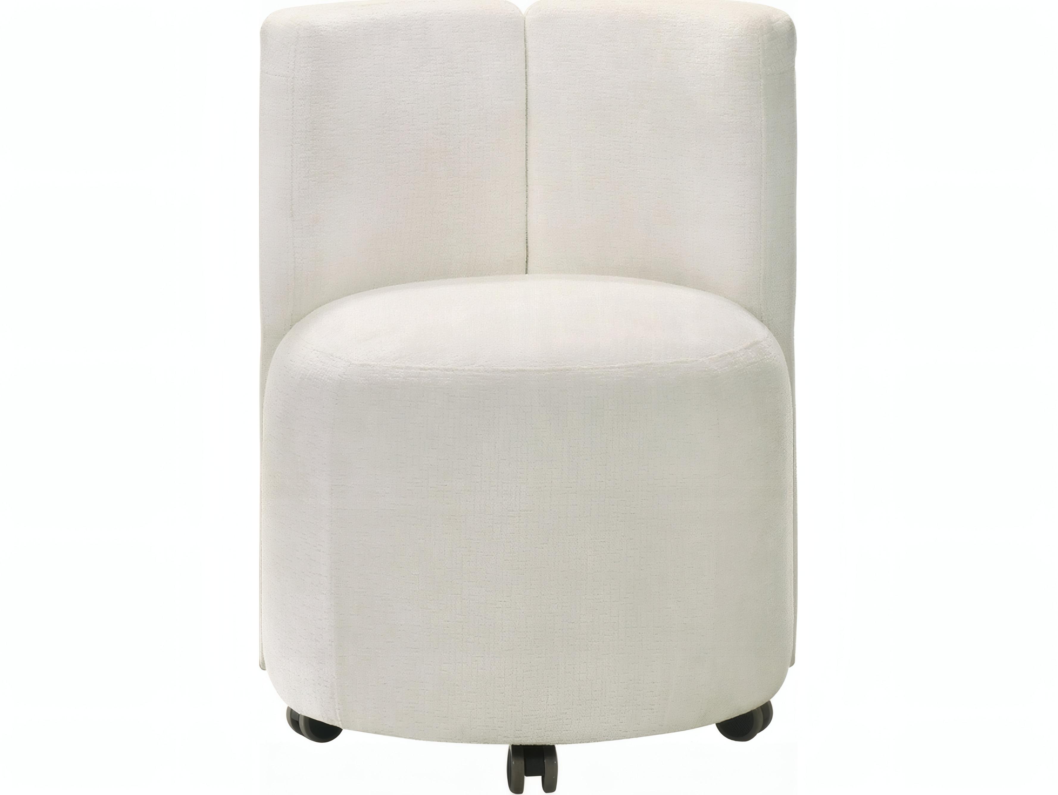 Acme Furniture Blayde Rubberwood White Upholstered Armless Dining Chair Set of 2