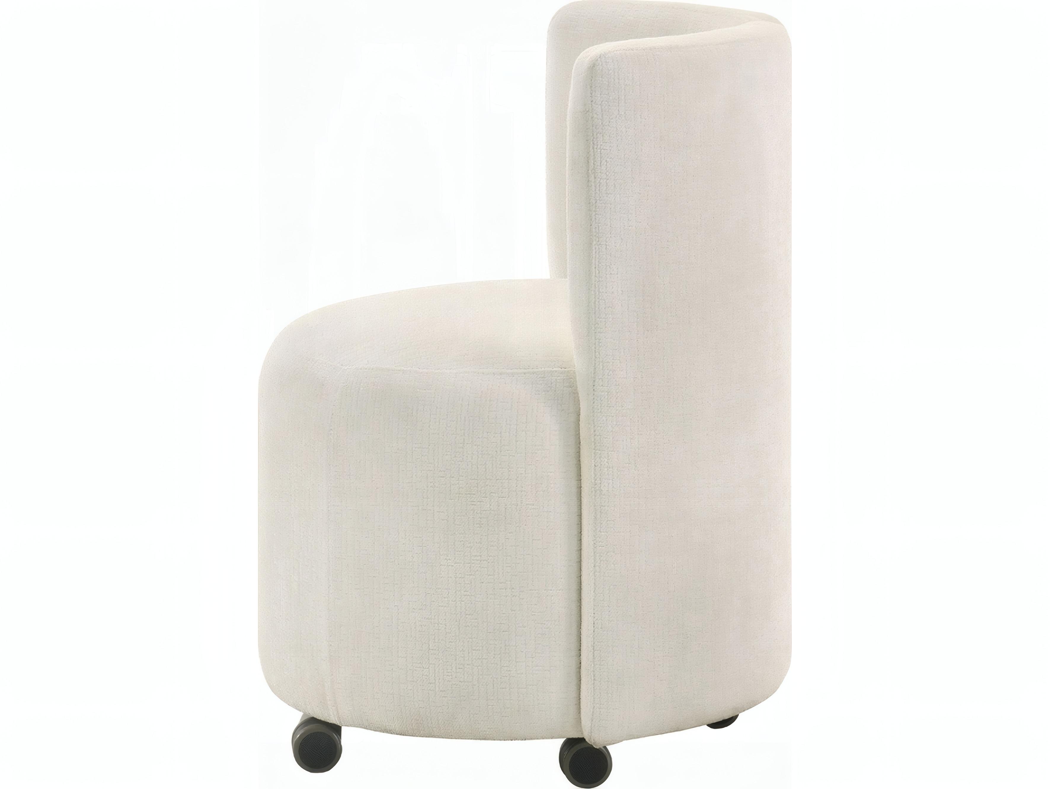 Acme Furniture Blayde Rubberwood White Upholstered Armless Dining Chair Set of 2