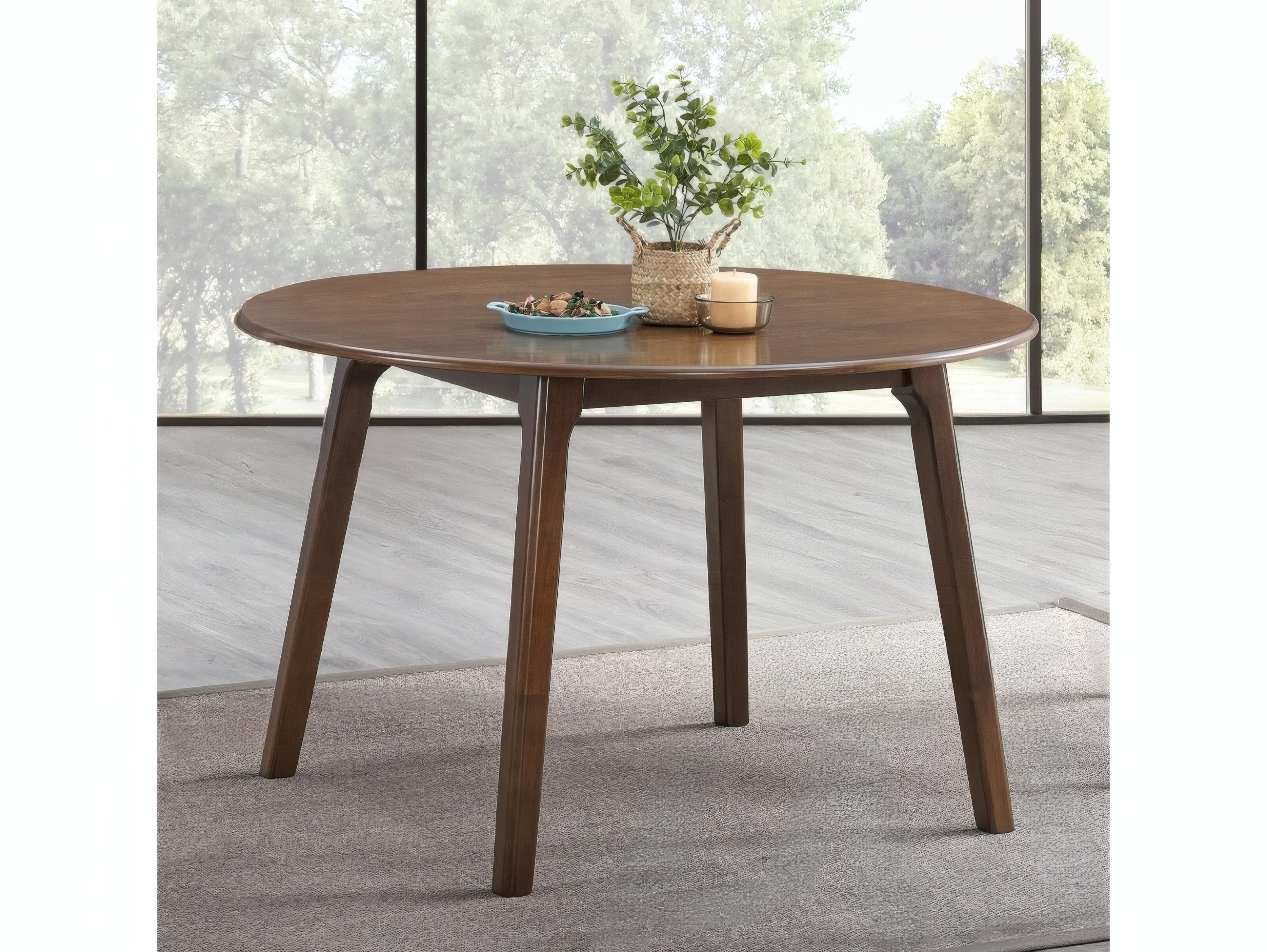 Acme Furniture Keiki Round Wood Walnut Dining Table