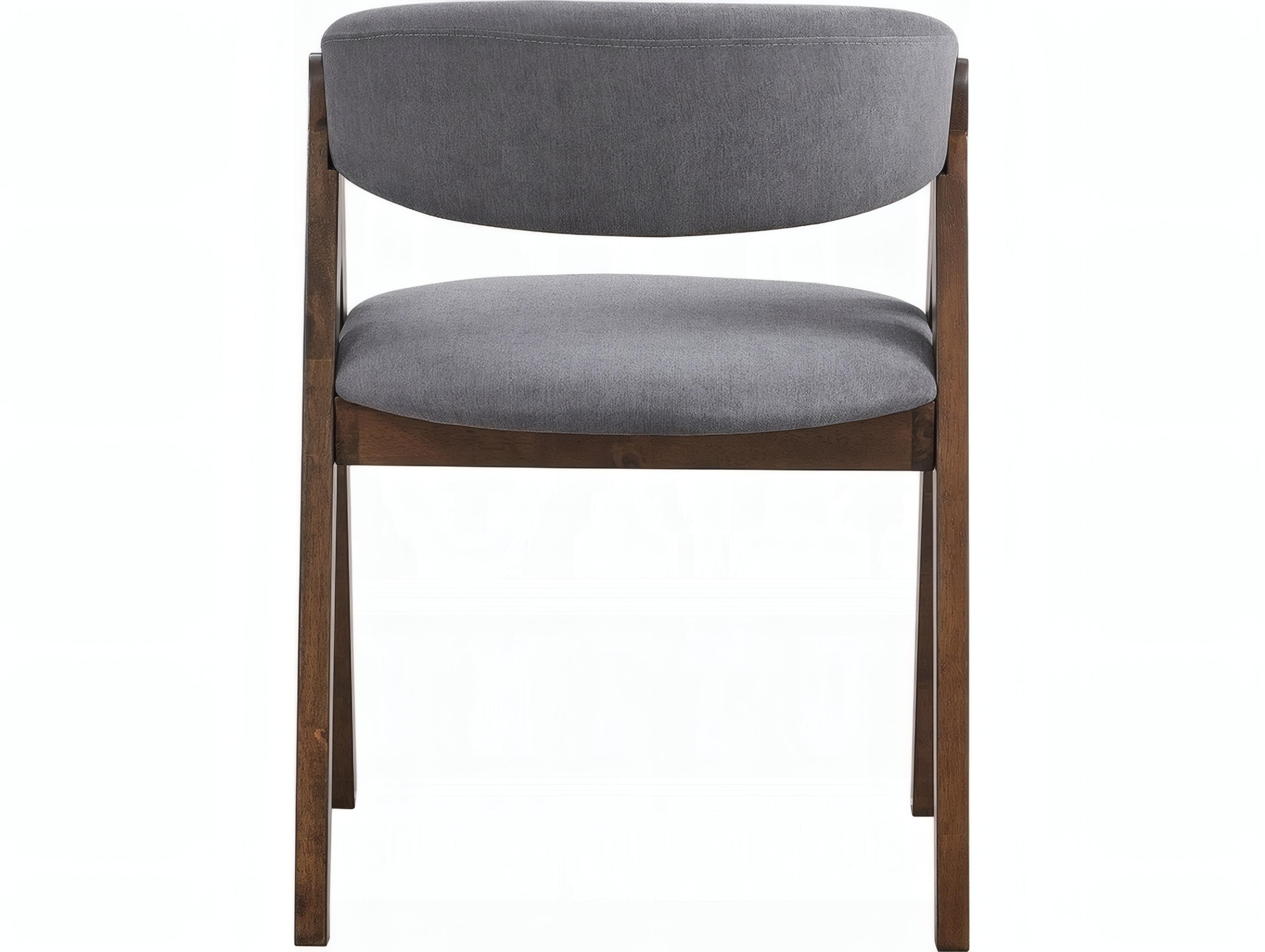 Acme Furniture Keiki Rubberwood Gray Upholstered Armless Dining Chair Set of 2