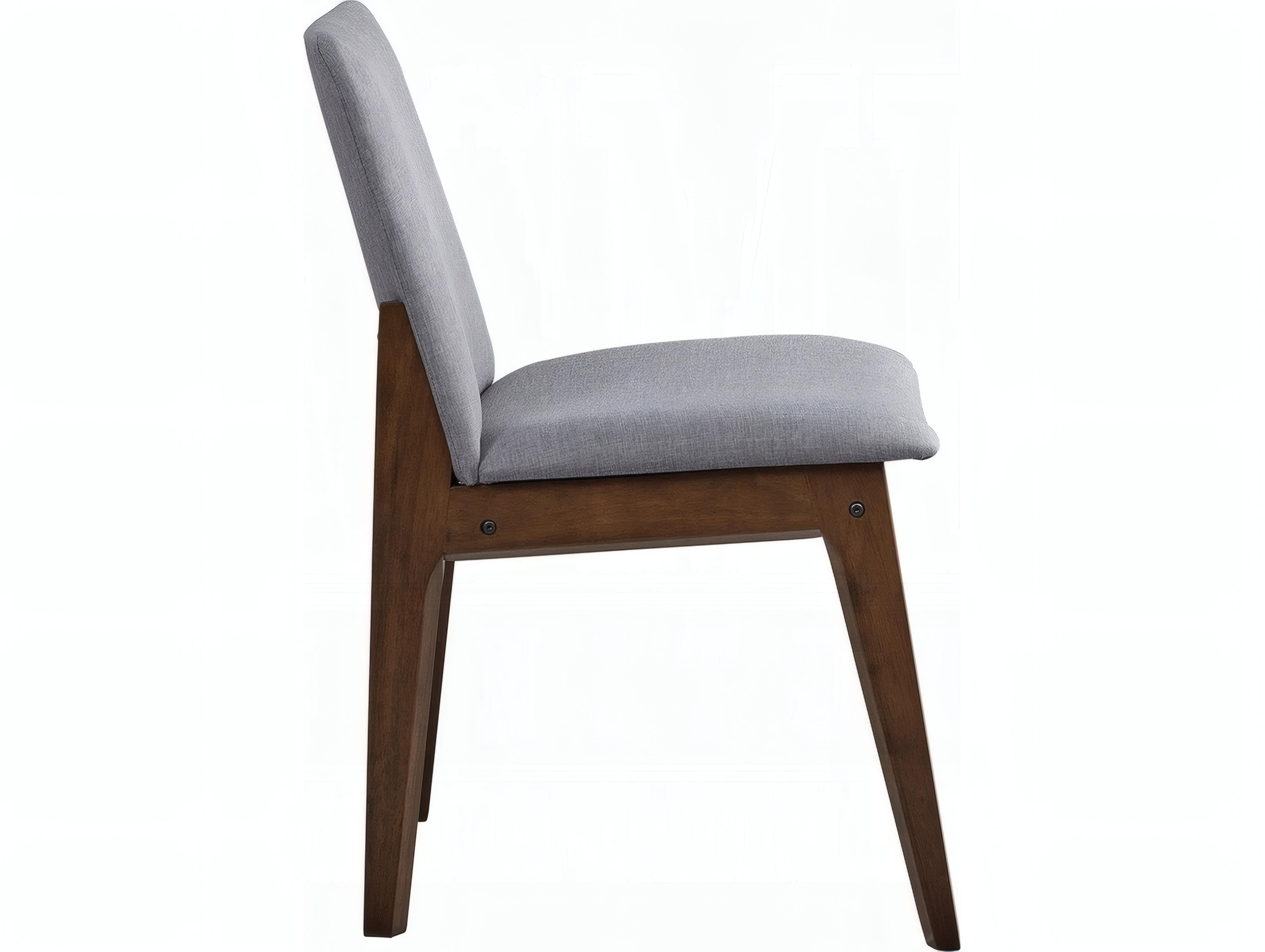 Acme Furniture Kaela Rubberwood Gray Upholstered Armless Dining Chair Set of 2