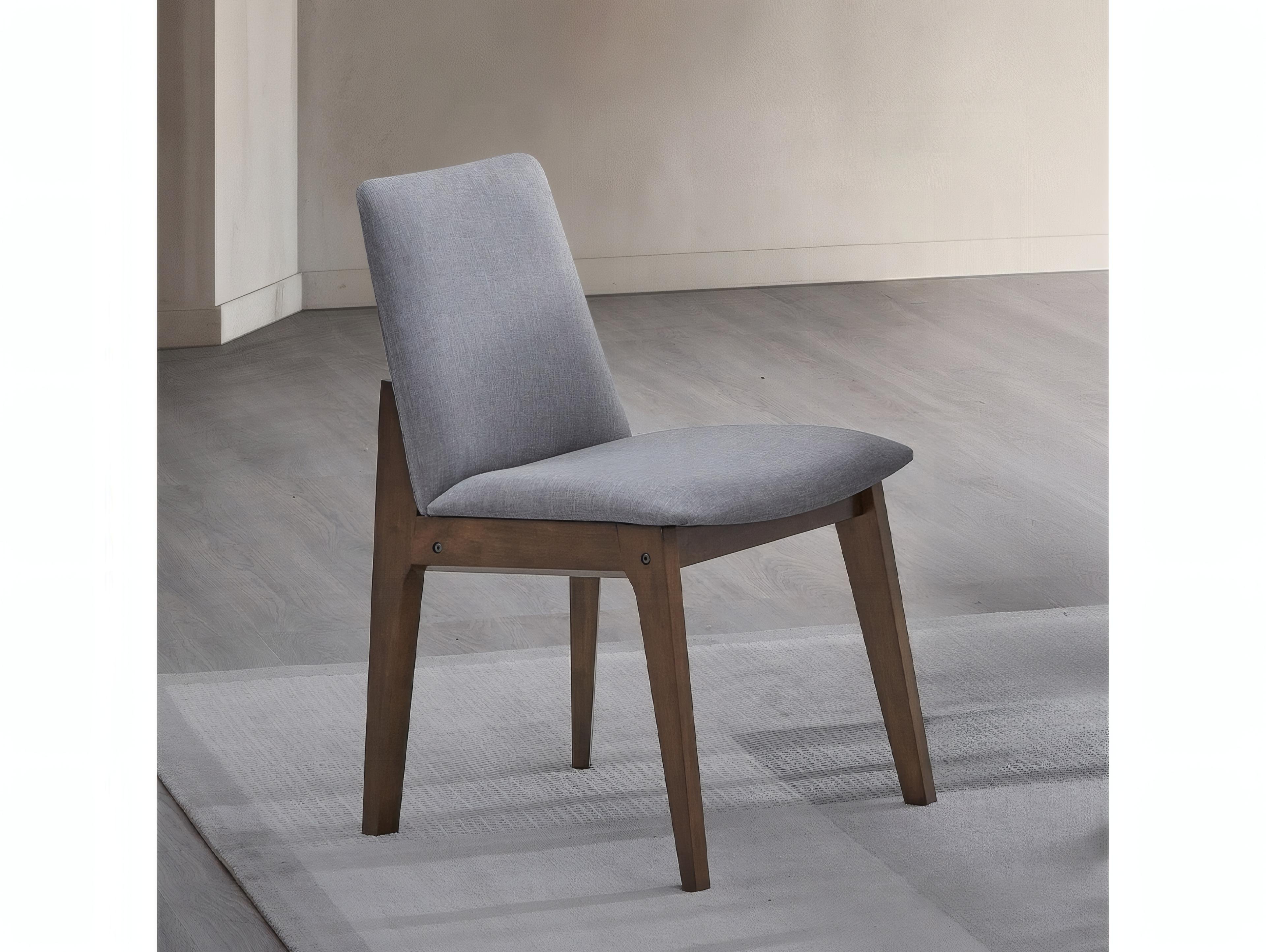 Acme Furniture Kaela Rubberwood Gray Upholstered Armless Dining Chair Set of 2