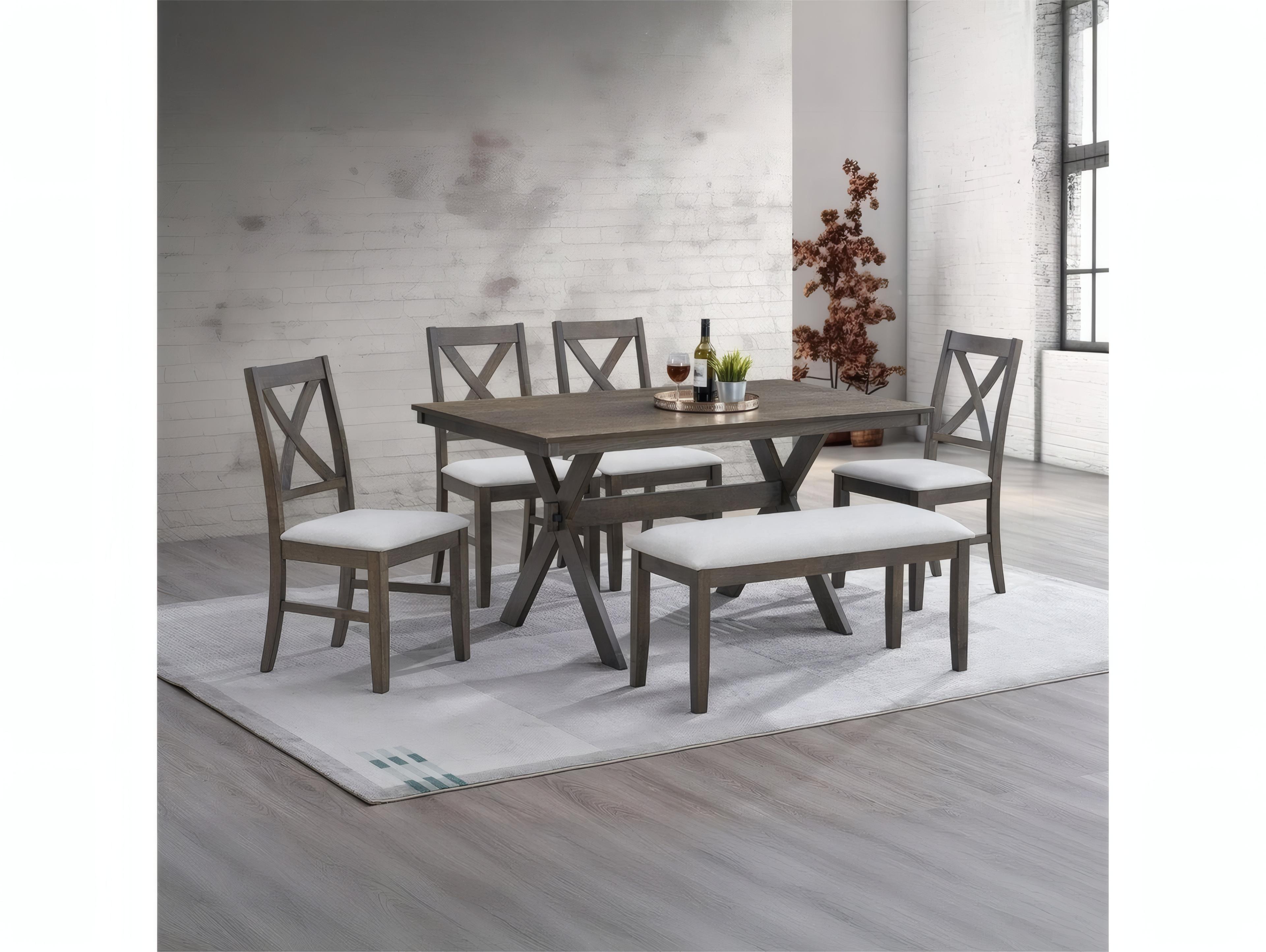 Acme Furniture Marit Rectangular Wood Gray Dining Table