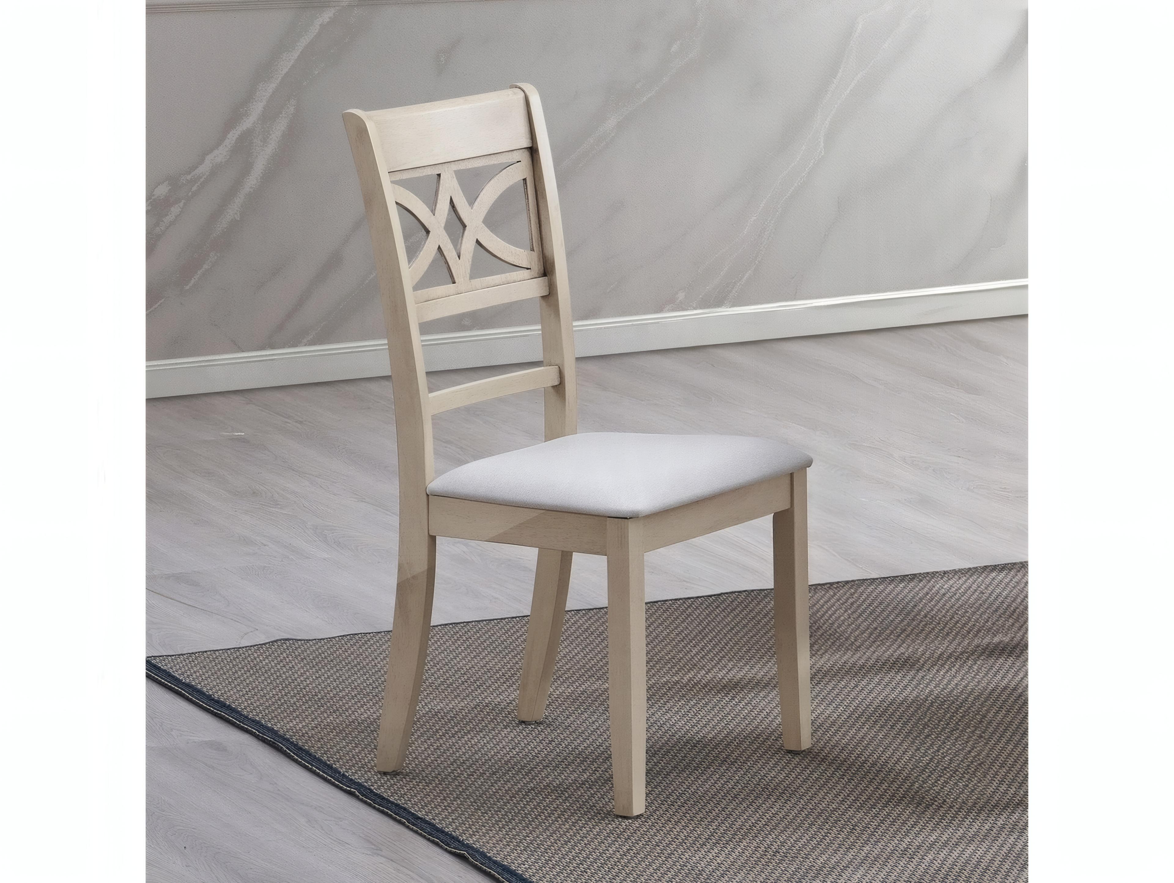 Acme Furniture Ferris Plywood Beige Upholstered Armless Dining Chair Set of 2