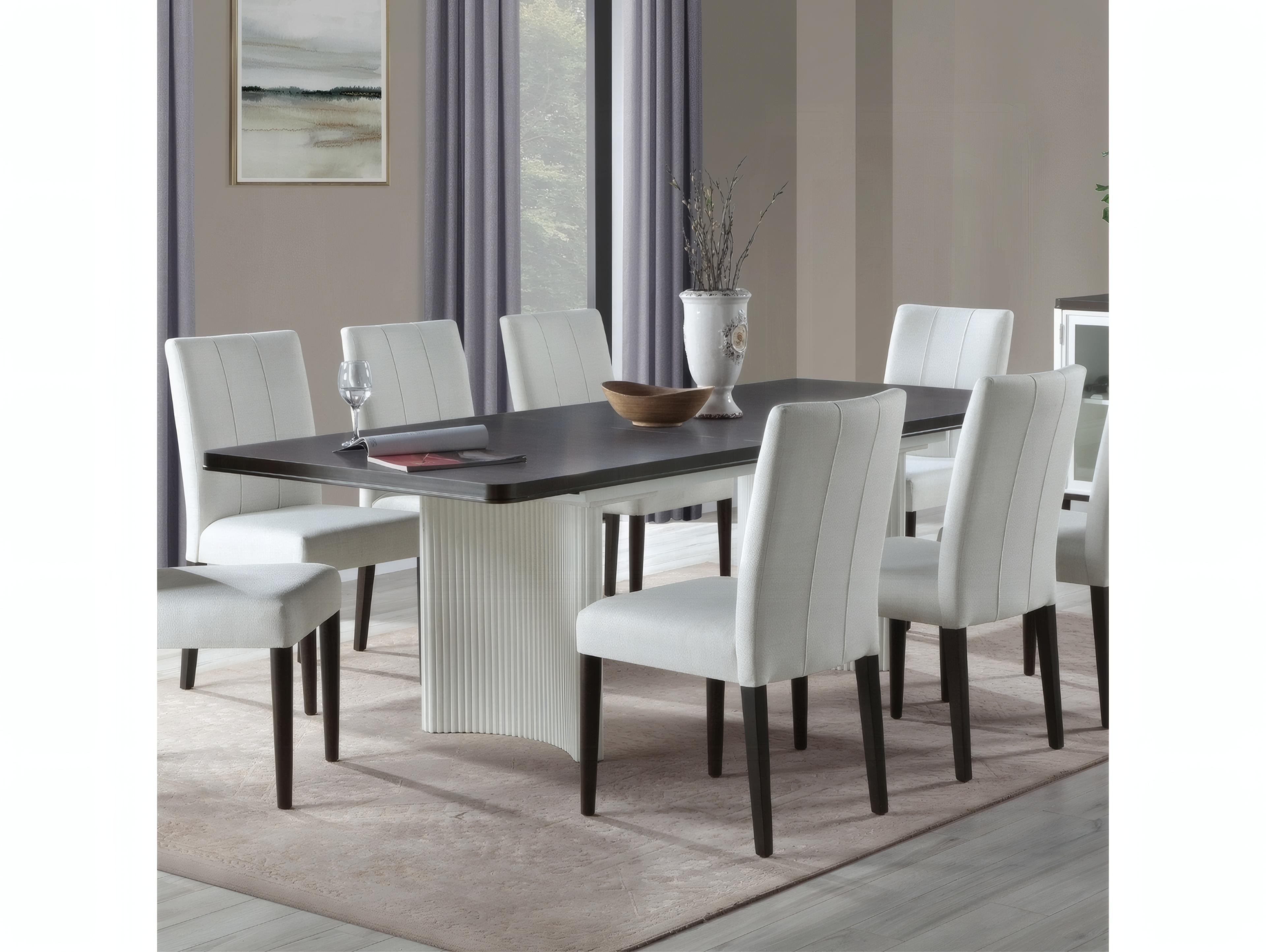 Acme Furniture Carena Rectangular Wood White Walnut Dining Table