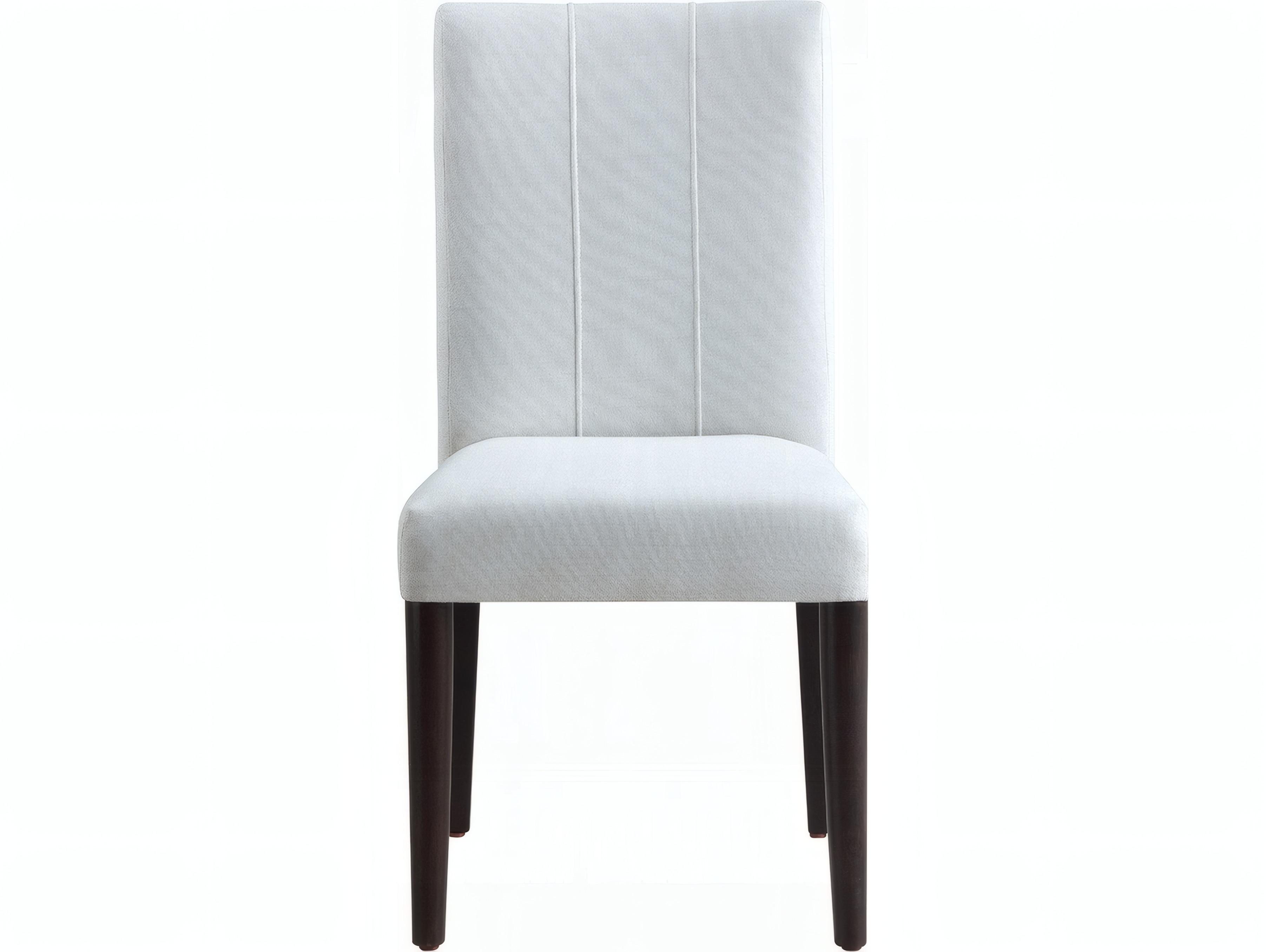Acme Furniture Carena Rubberwood White Upholstered Armless Dining Chair Set of 2