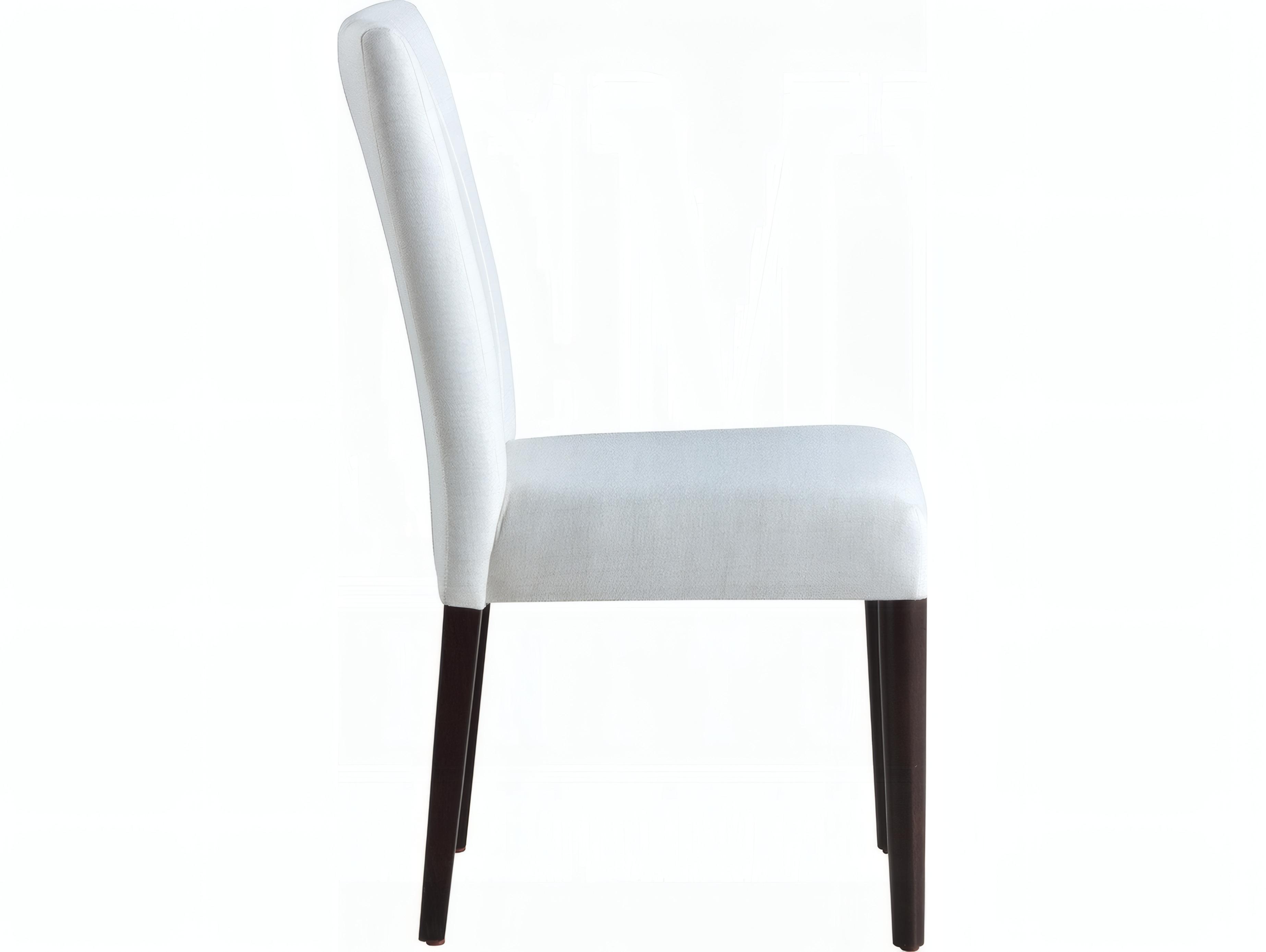 Acme Furniture Carena Rubberwood White Upholstered Armless Dining Chair Set of 2