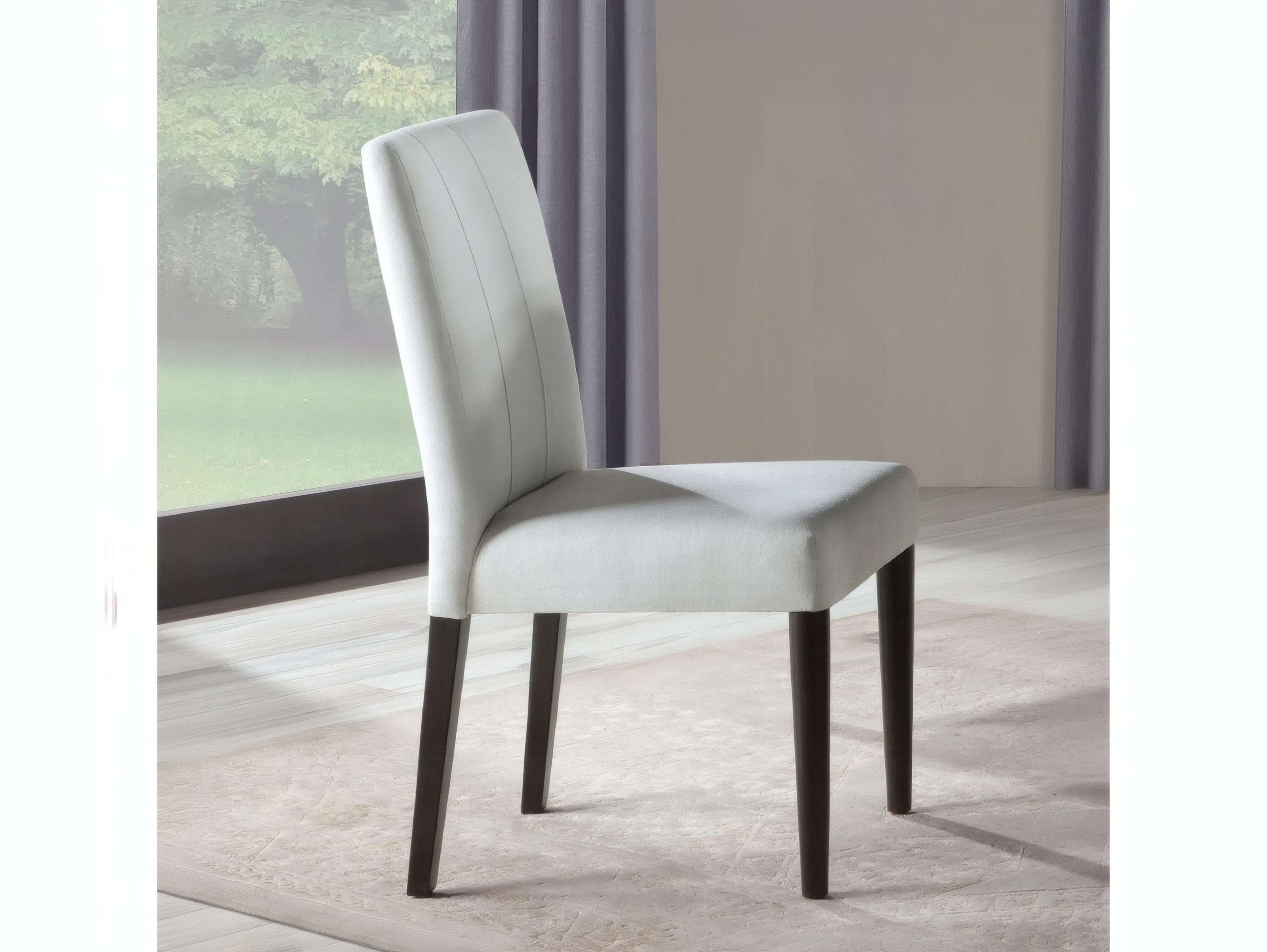 Acme Furniture Carena Rubberwood White Upholstered Armless Dining Chair Set of 2
