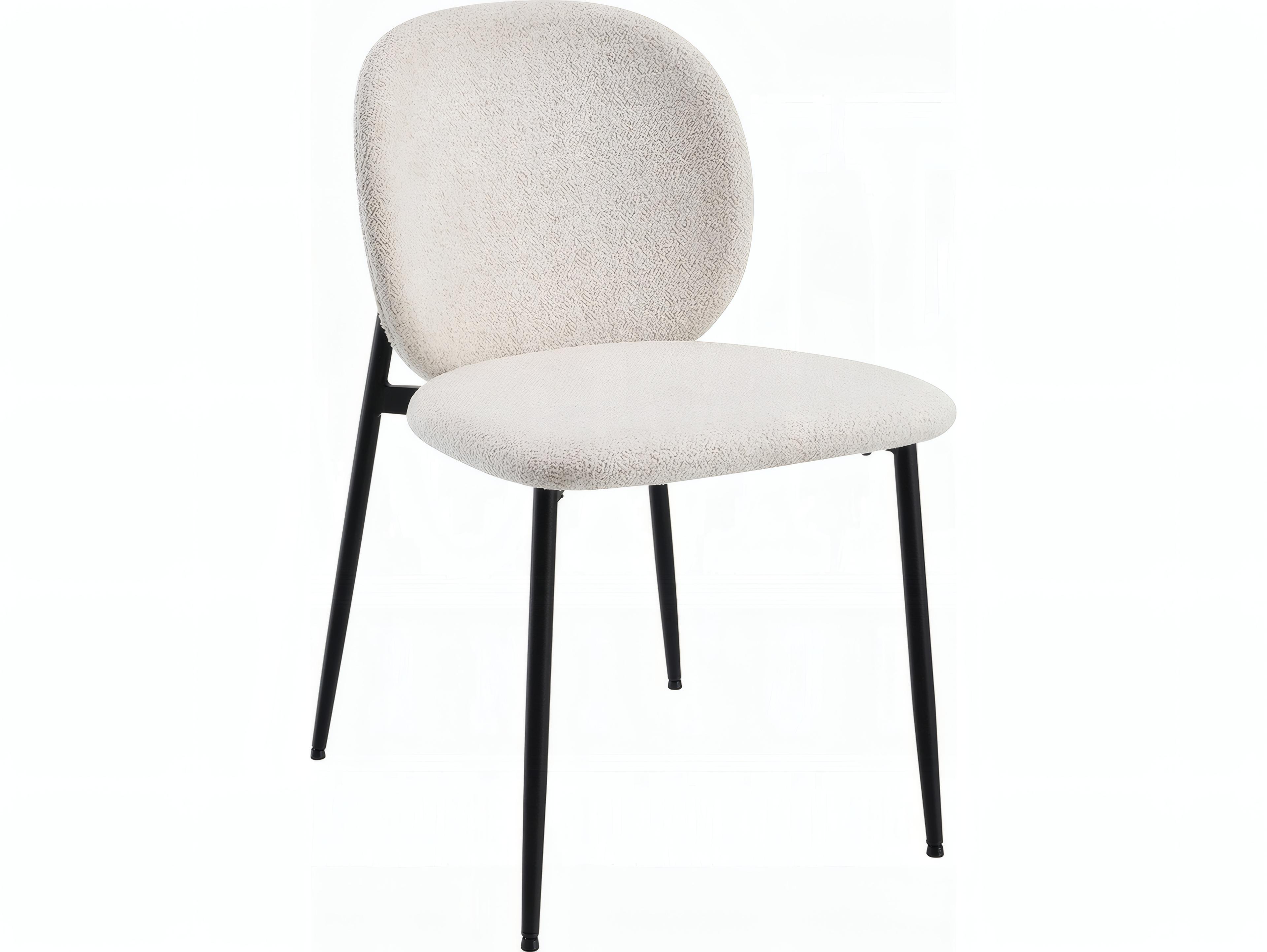 Acme Furniture Klaus Plywood White Upholstered Armless Dining Chair Set of 2