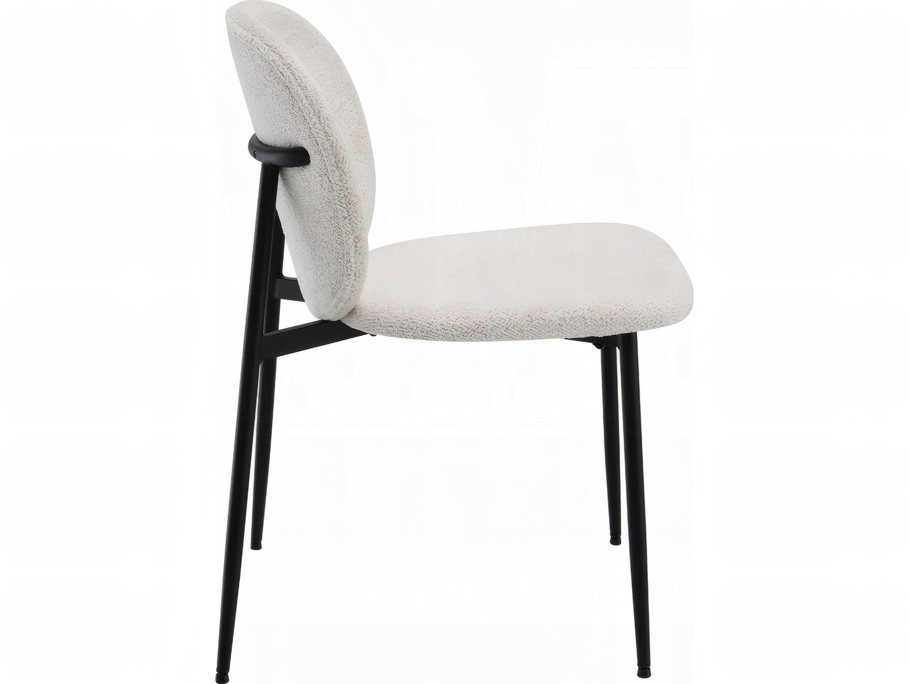 Acme Furniture Klaus Plywood White Upholstered Armless Dining Chair Set of 2