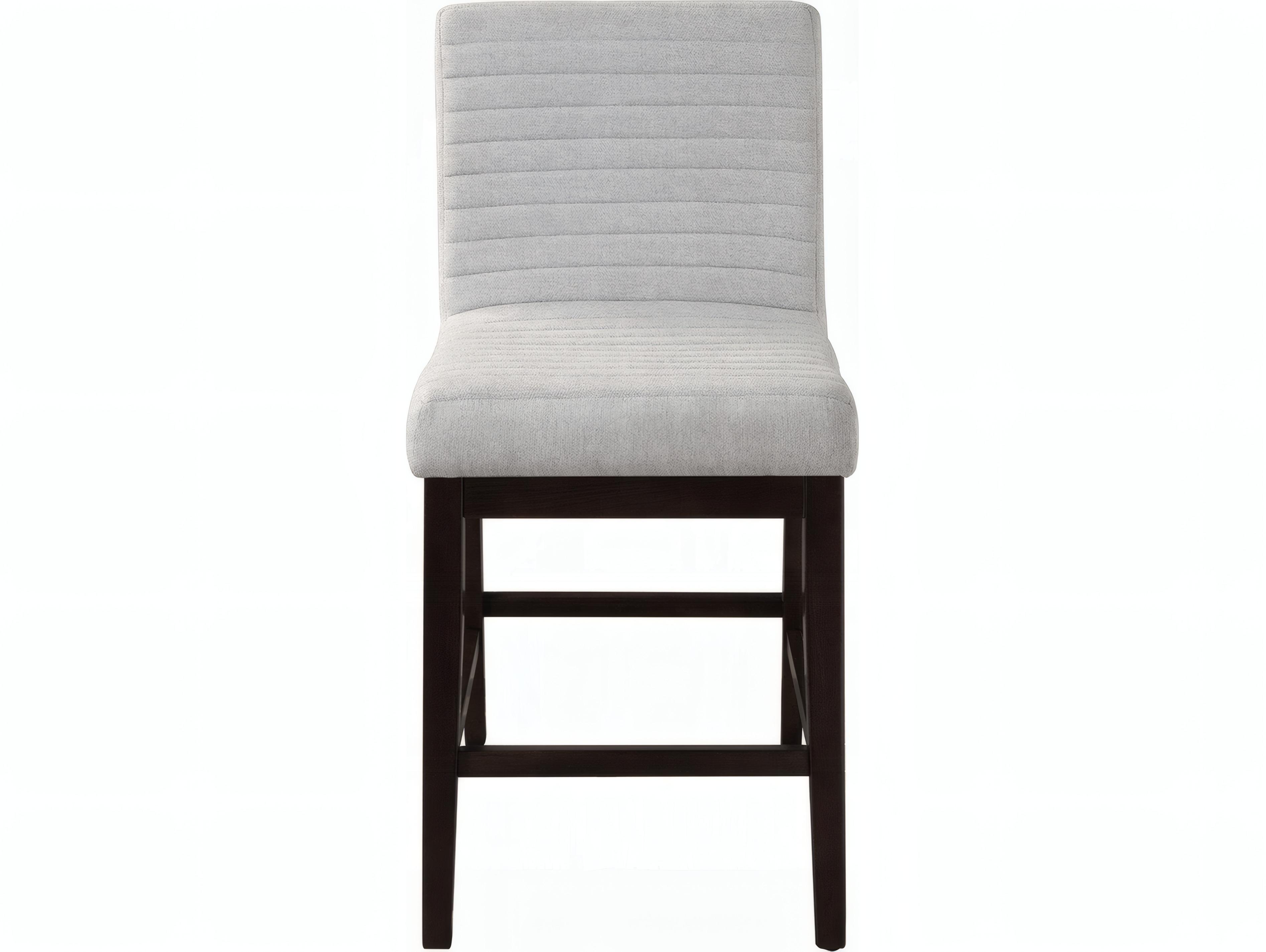 Acme Furniture Edwyn Gray Linen Espresso Upholstered Rubberwood Counter Stool