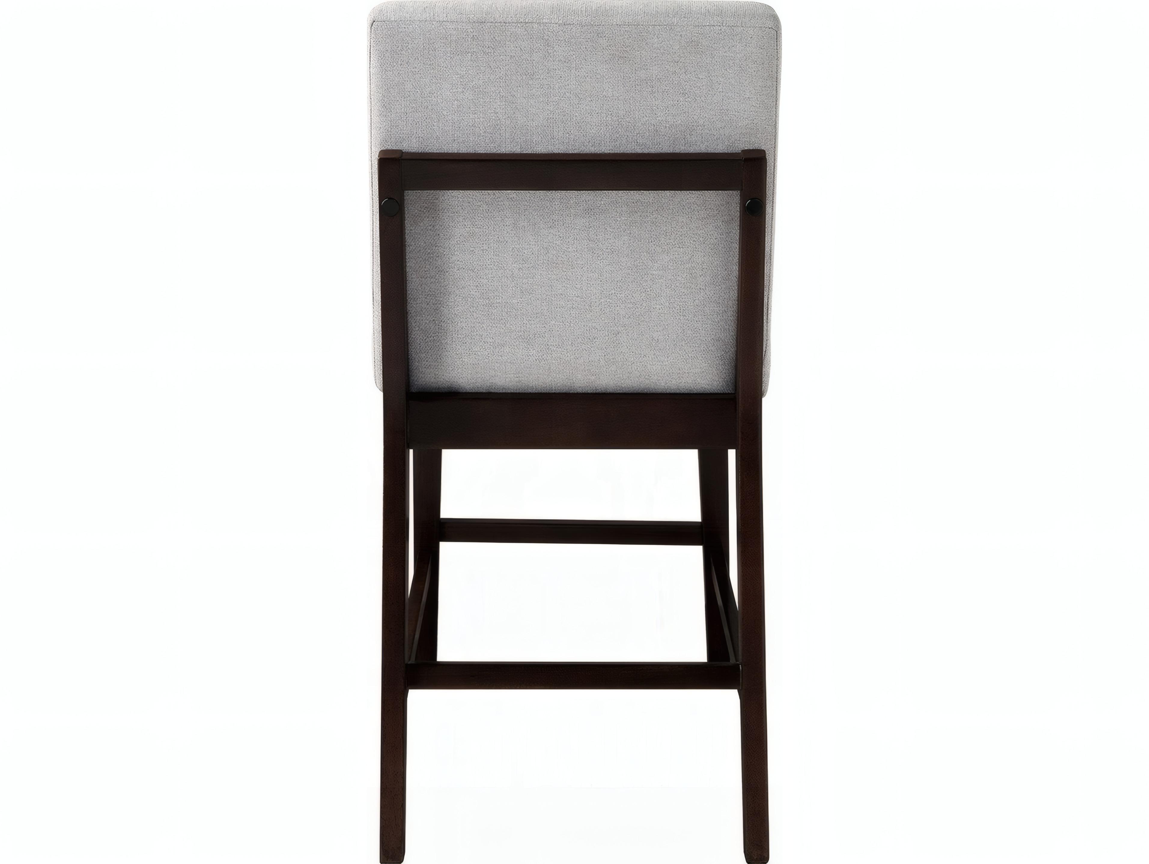 Acme Furniture Edwyn Gray Linen Espresso Upholstered Rubberwood Counter Stool
