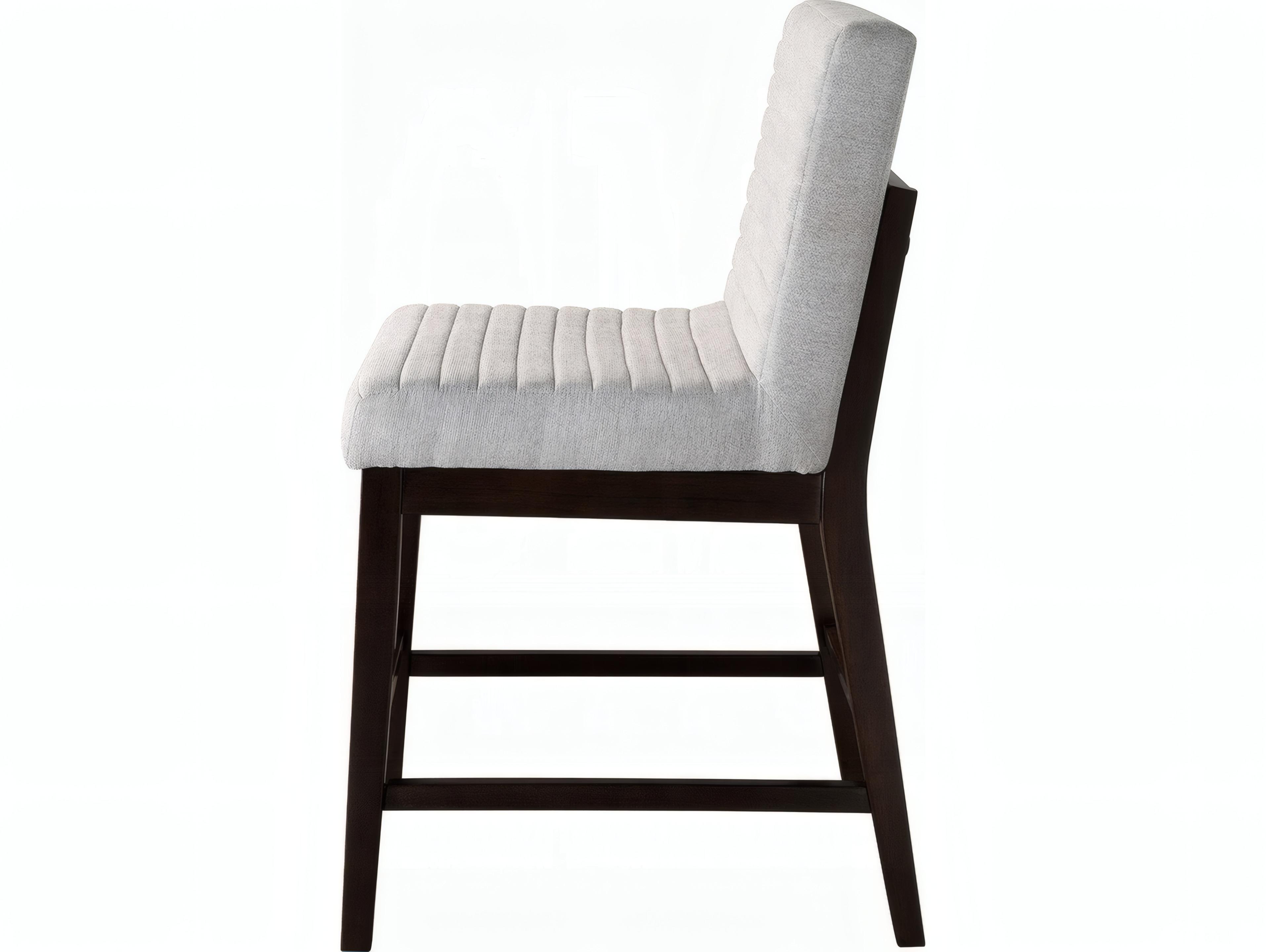 Acme Furniture Edwyn Gray Linen Espresso Upholstered Rubberwood Counter Stool