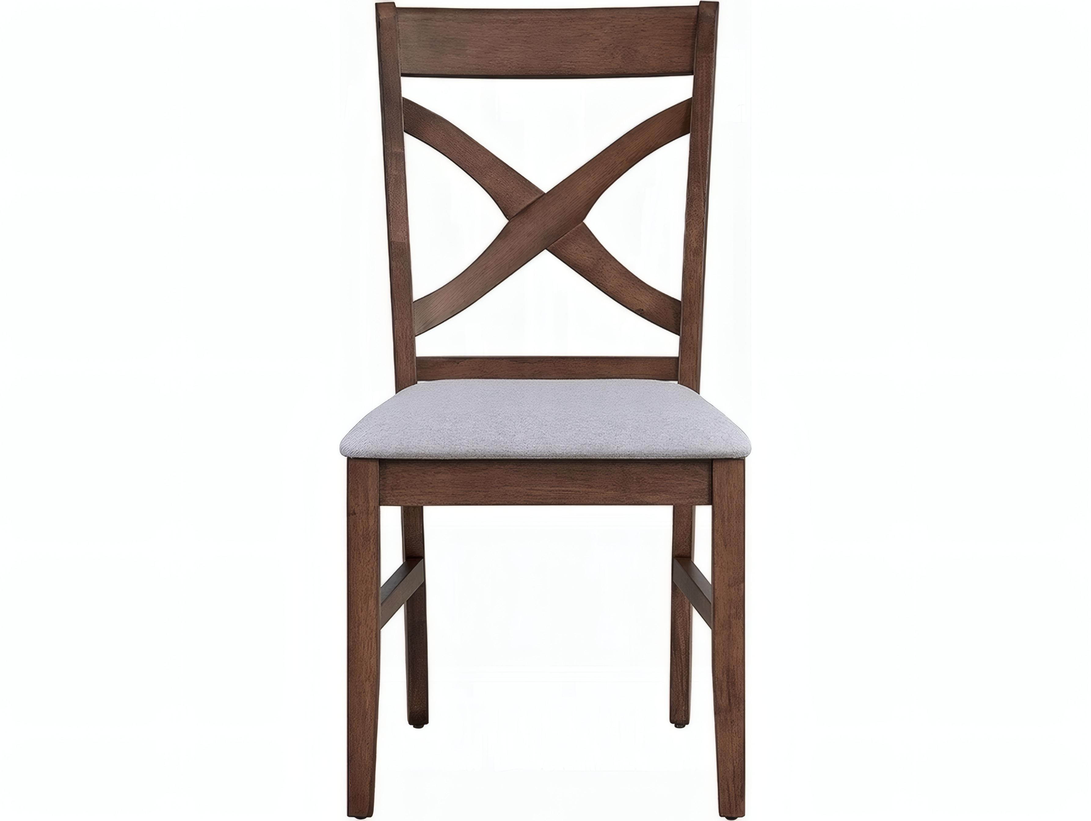 Acme Furniture Ferris Rubberwood Brown Upholstered Armless Dining Chair Set of 2