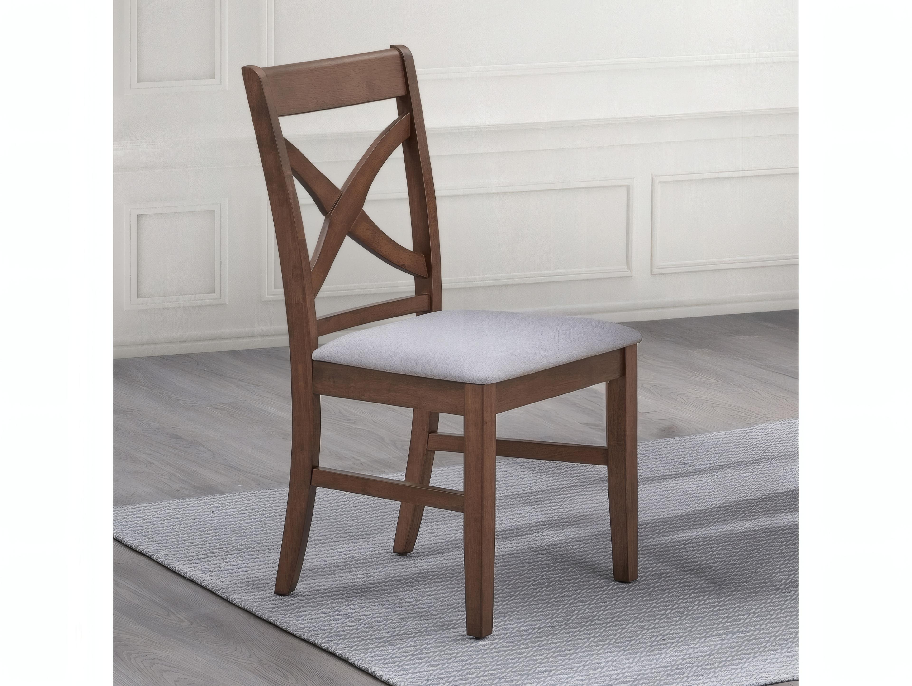 Acme Furniture Ferris Rubberwood Brown Upholstered Armless Dining Chair Set of 2