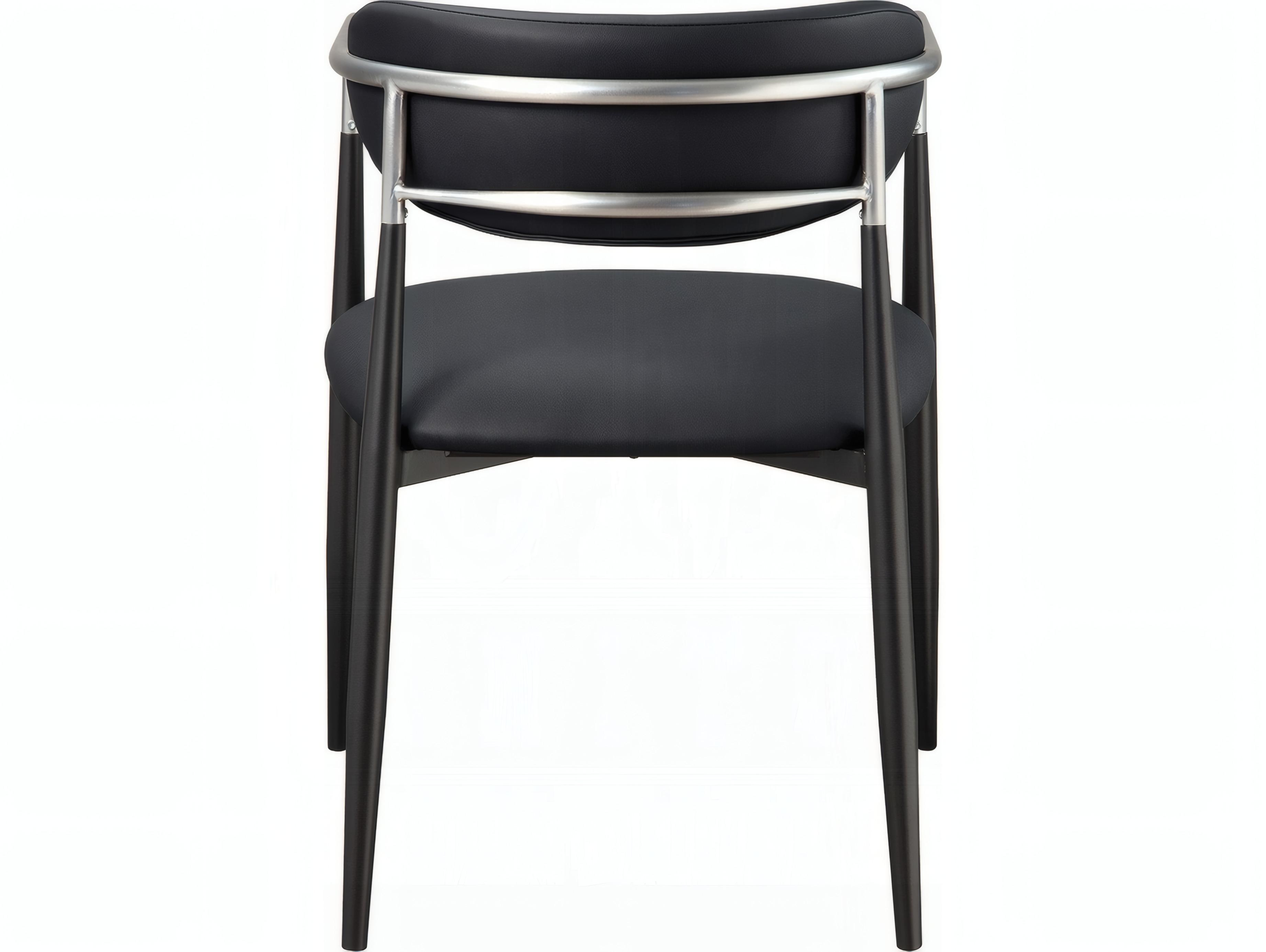 Acme Furniture Jaramillo Solid Wood Black Faux Leather Arm Dining Chair Set of 2