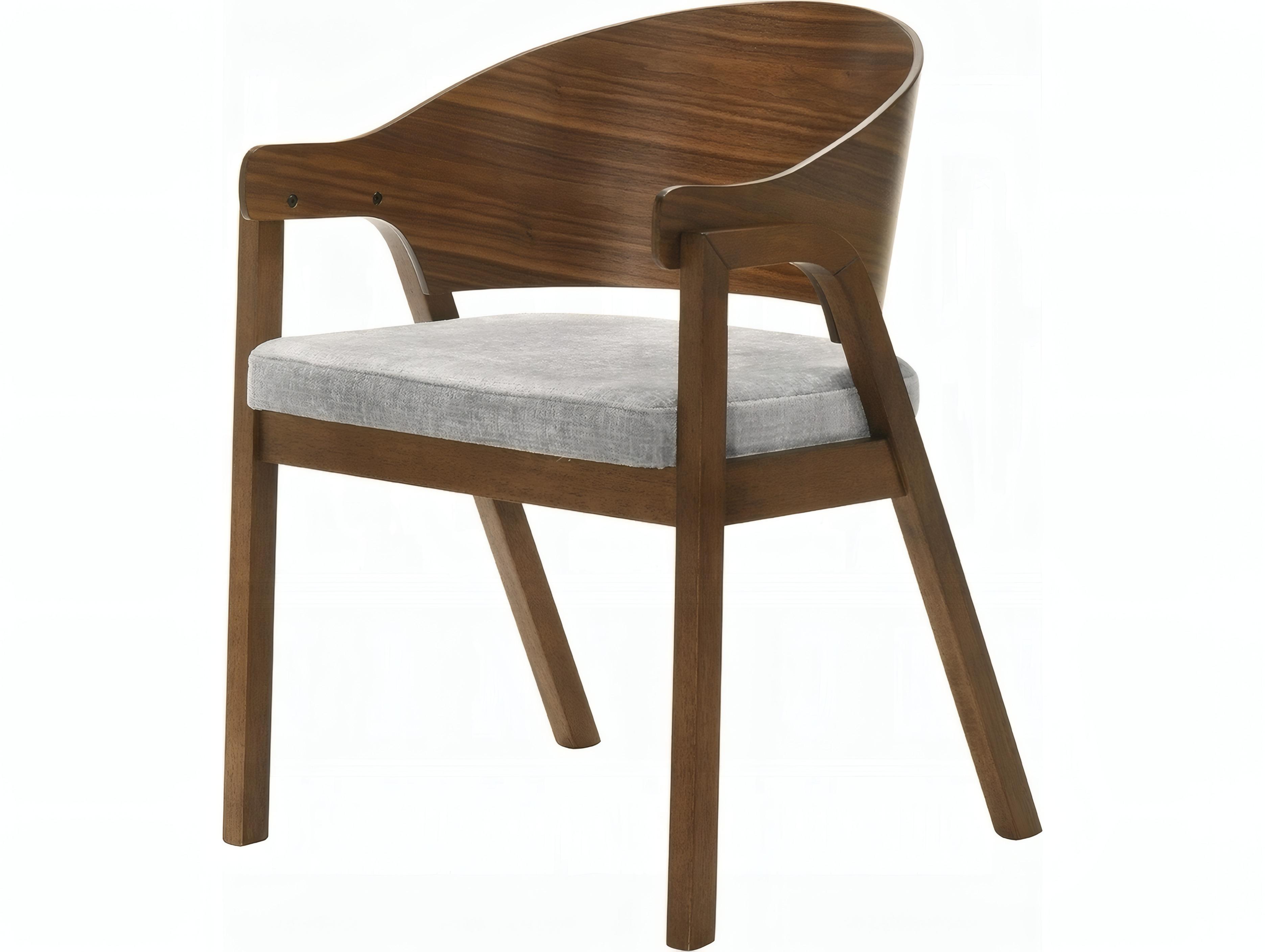 Acme Furniture Hoyte Rubberwood Brown Upholstered Arm Dining Chair Set of 2