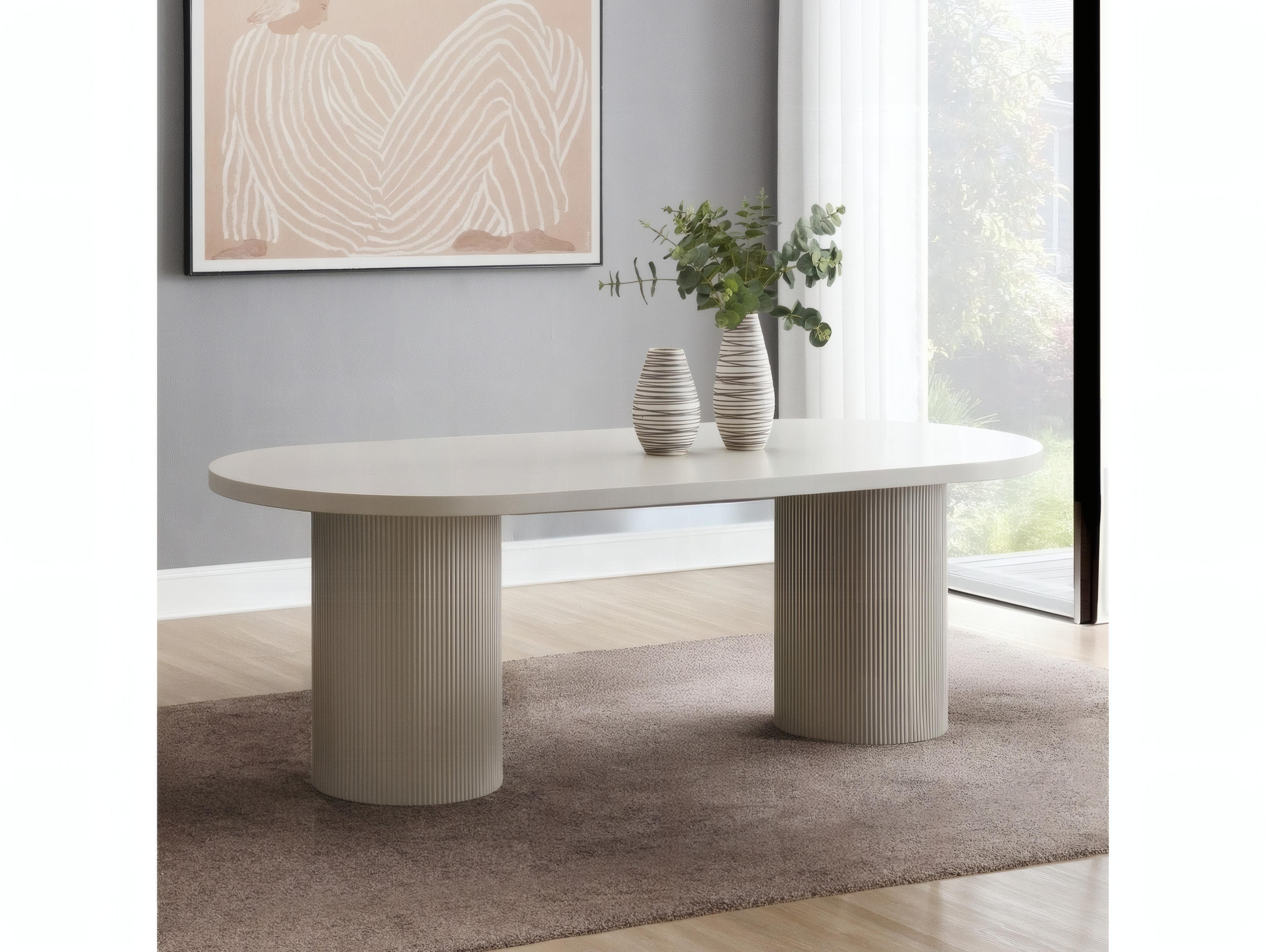 Acme Furniture Laela Oval Wood Bone White Dining Table