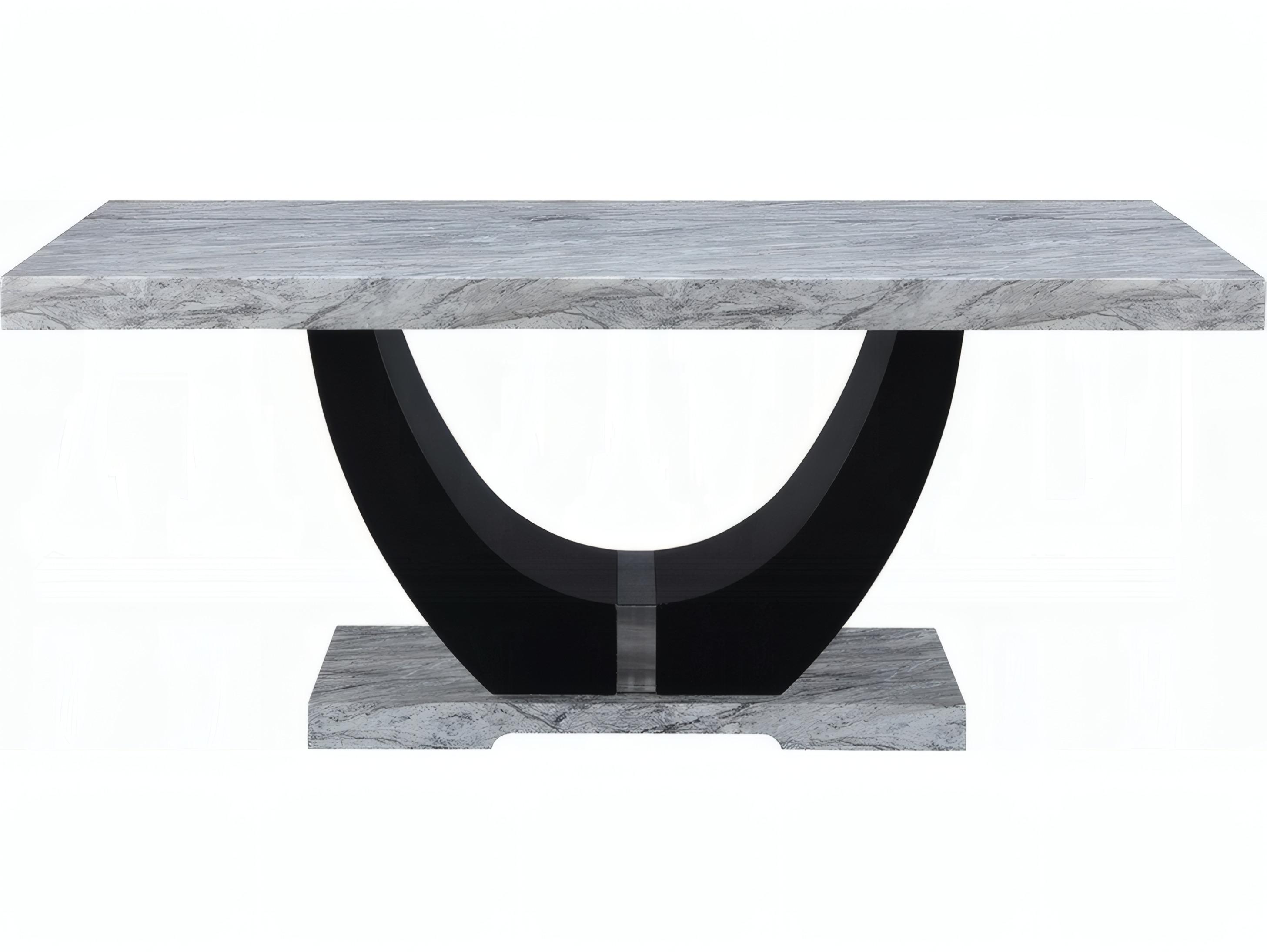Acme Furniture Caralin Rectangular Engineered Stone Black Dining Table