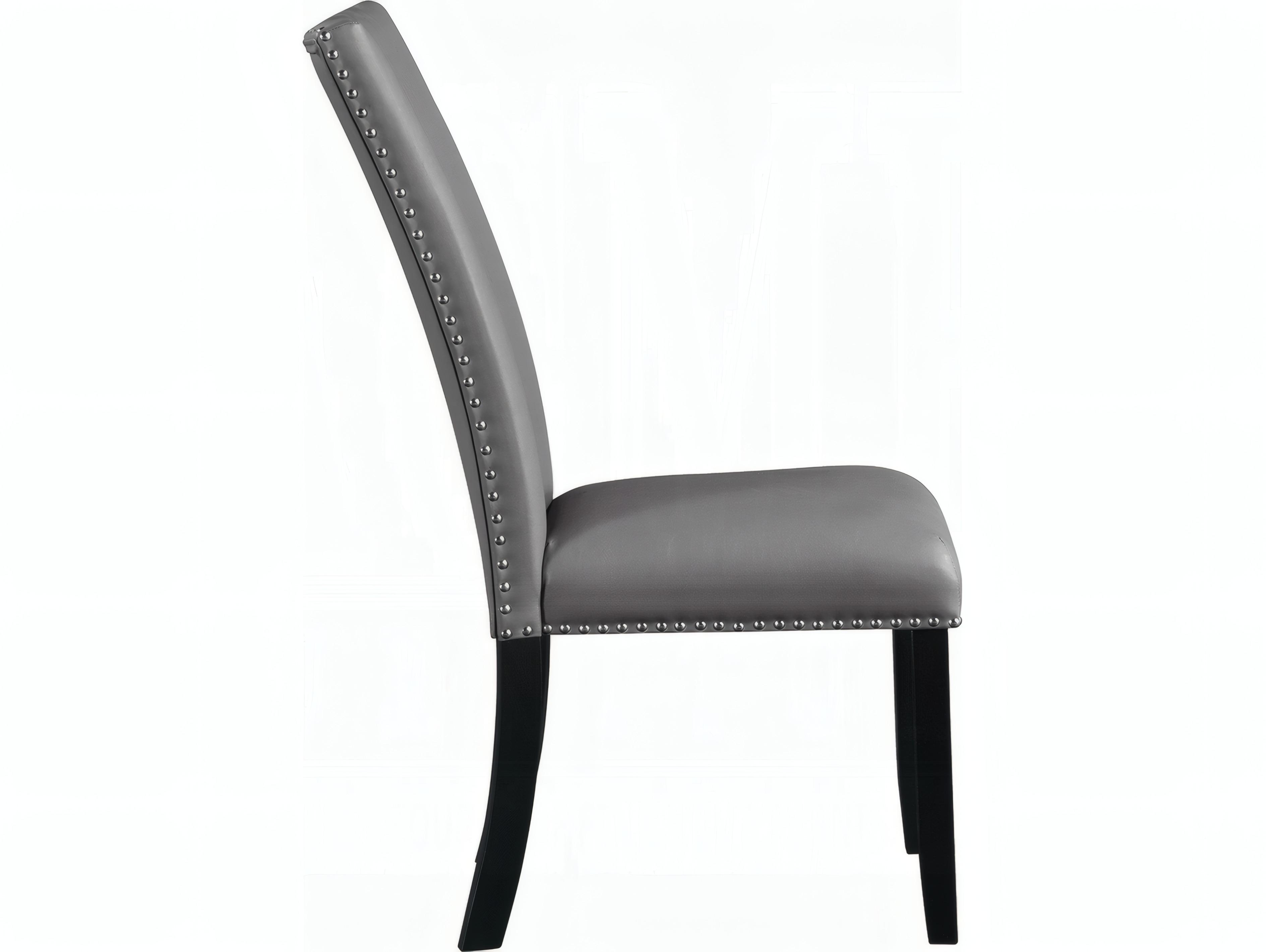 Acme Furniture Caralin Plywood Gray Faux Leather Armless Dining Chair Set of 2