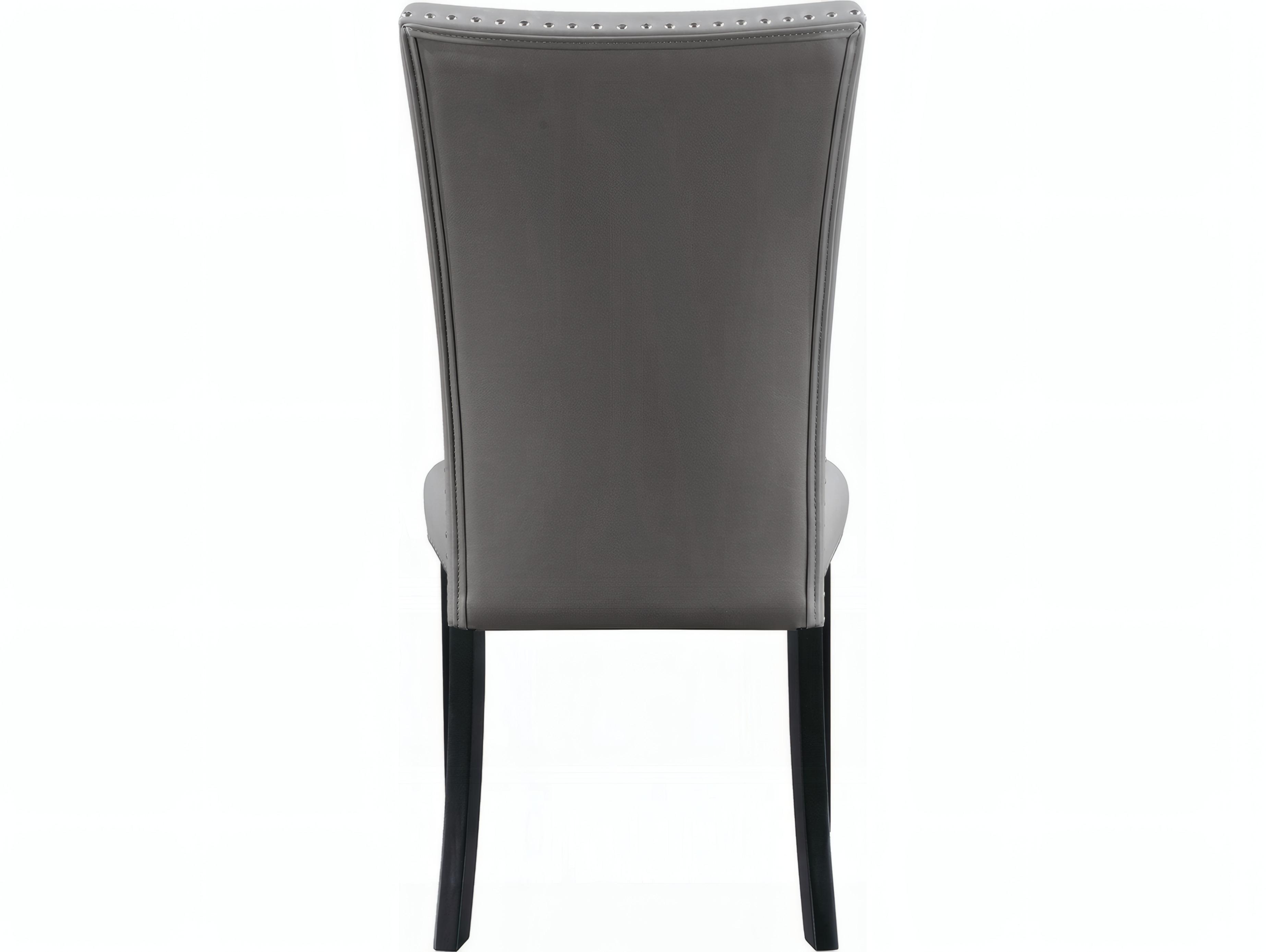 Acme Furniture Caralin Plywood Gray Faux Leather Armless Dining Chair Set of 2