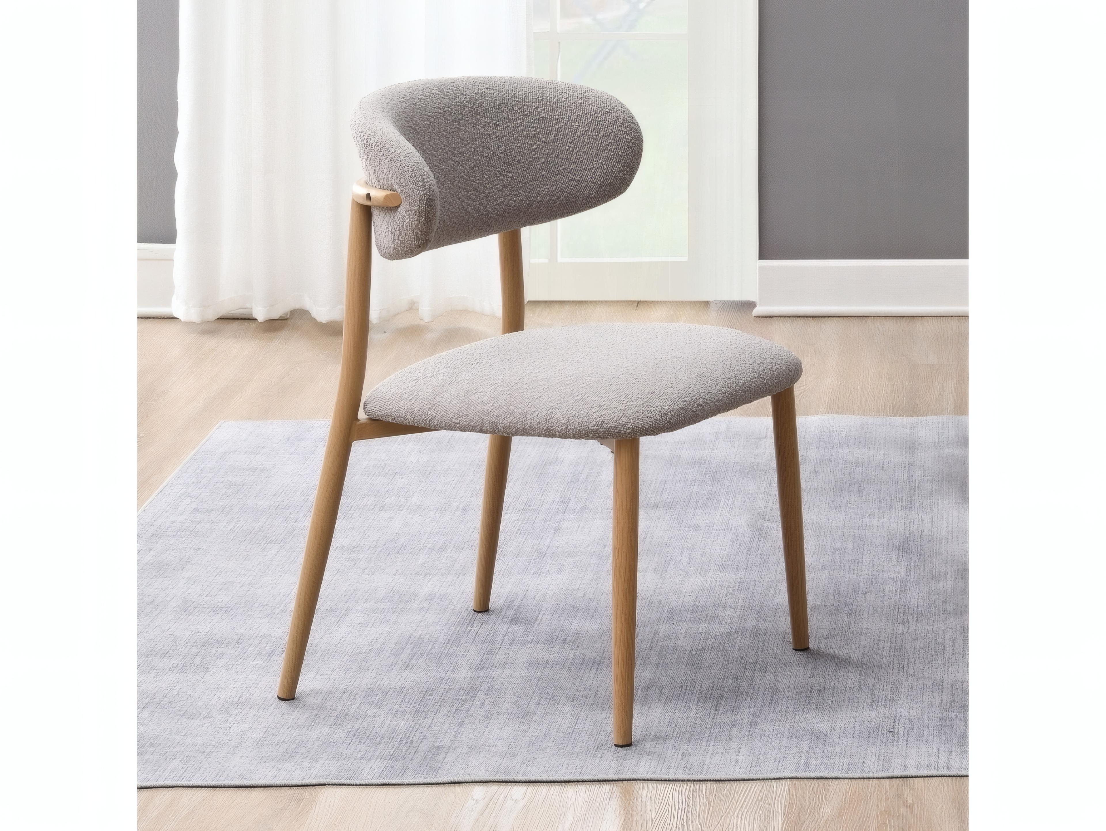 Acme Furniture Kacey Gray Upholstered Armless Dining Chair Set of 2