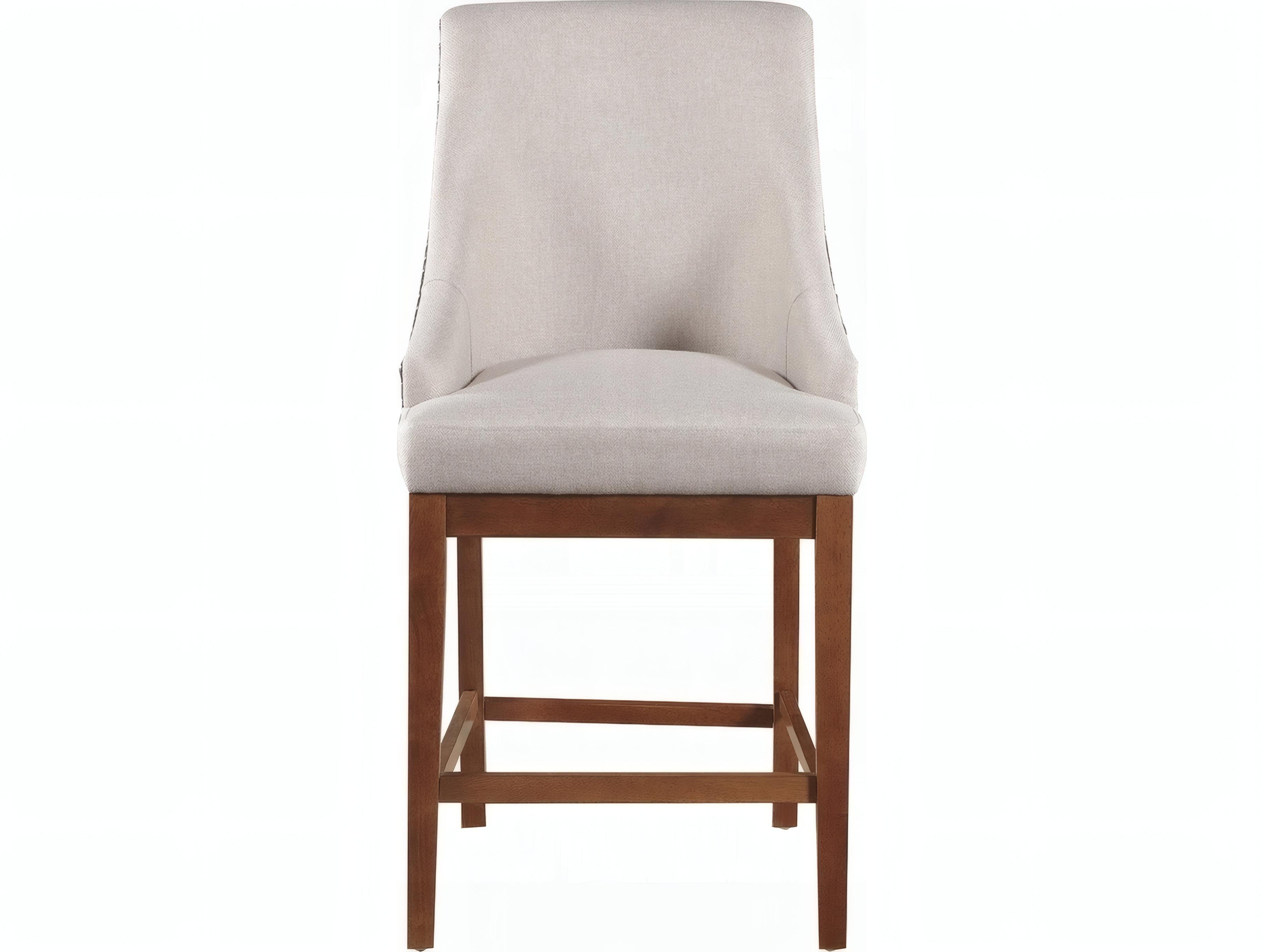 Acme Furniture Gilsea Fabric Brown Synthetic Leather Upholstered Acacia Wood Counter Stool