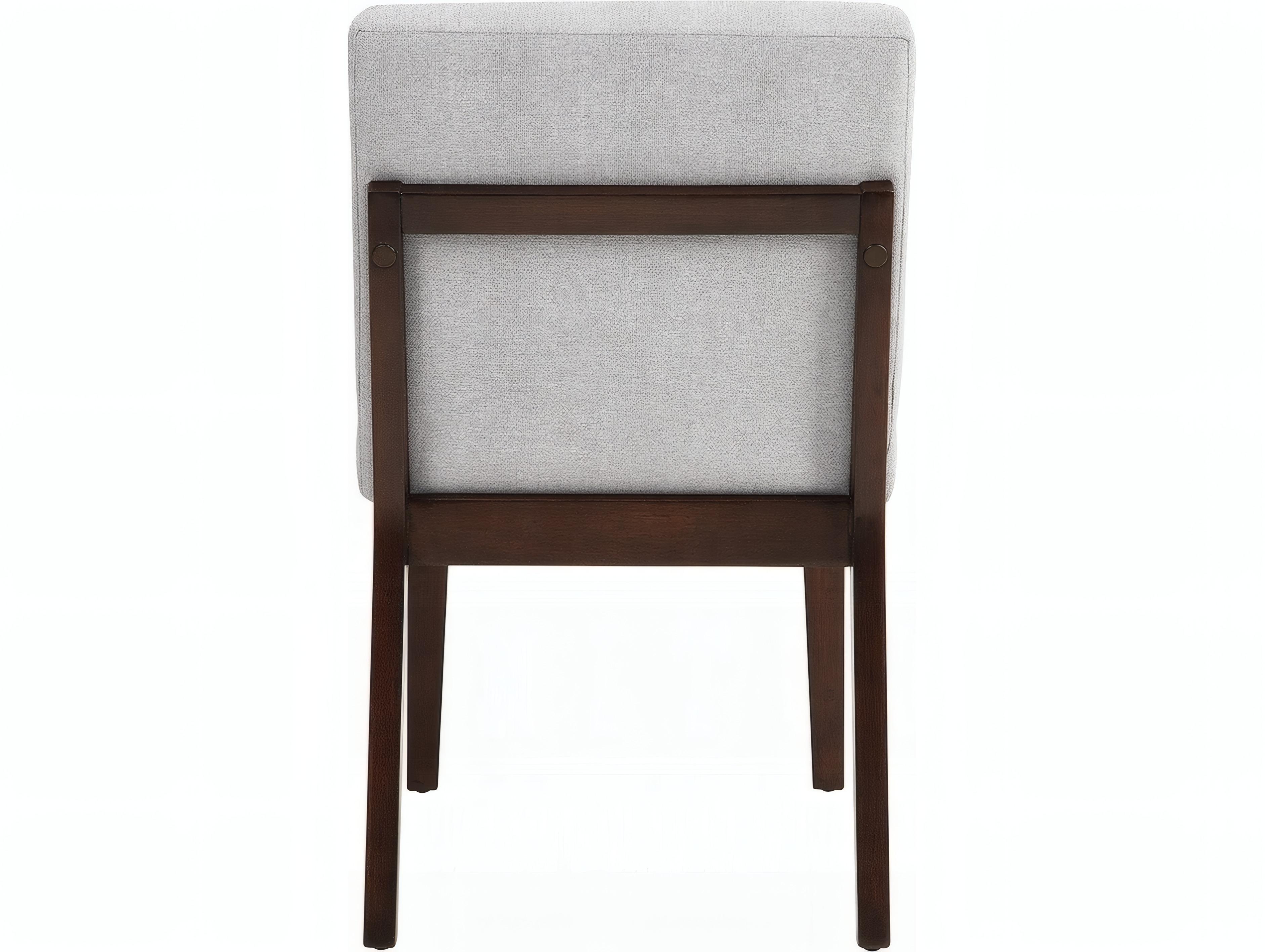 Acme Furniture Edwyn Rubberwood Gray Upholstered Armless Dining Chair Set of 2