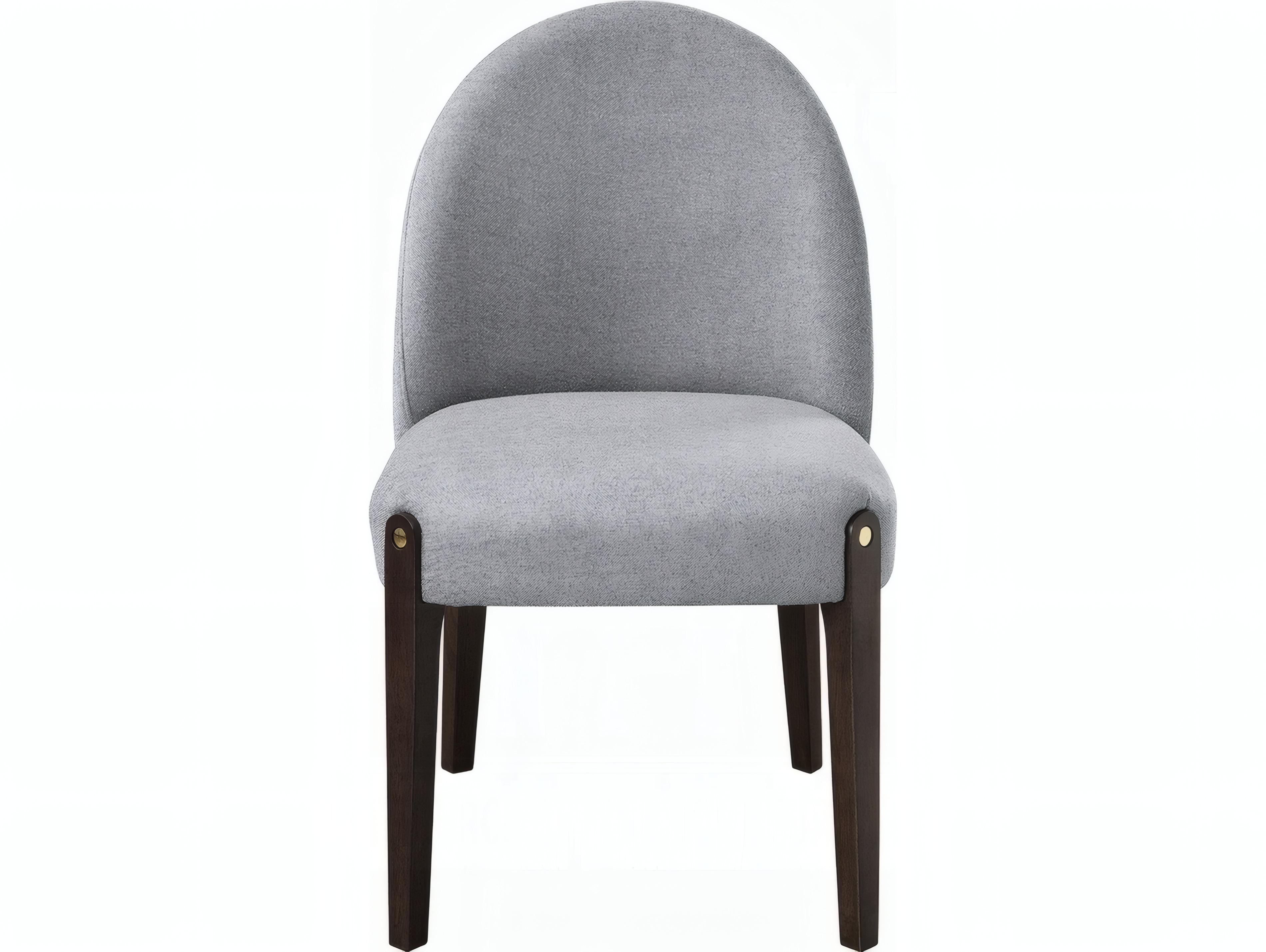 Acme Furniture Clayten Rubberwood Gray Upholstered Armless Dining Chair Set of 2