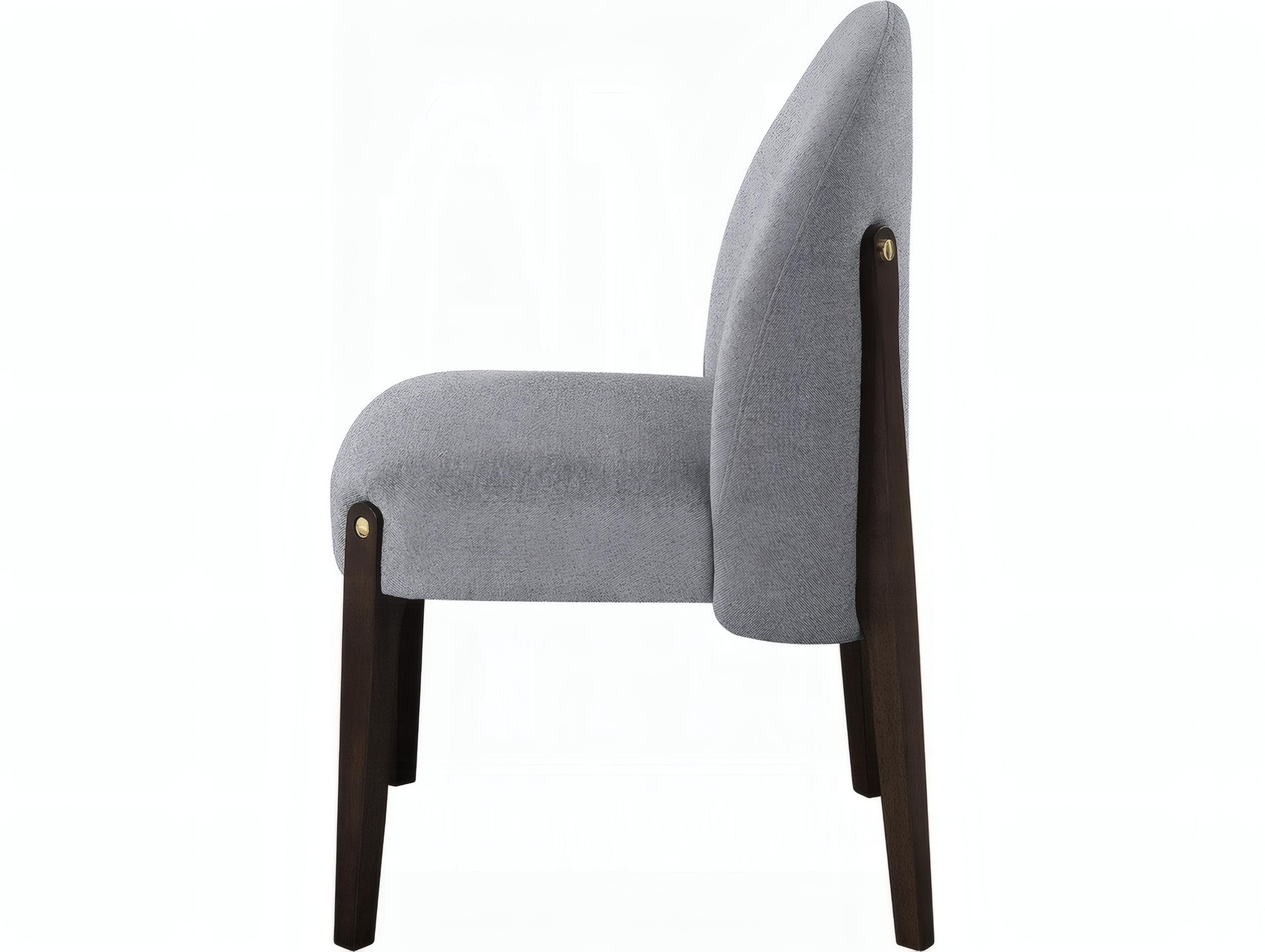 Acme Furniture Clayten Rubberwood Gray Upholstered Armless Dining Chair Set of 2