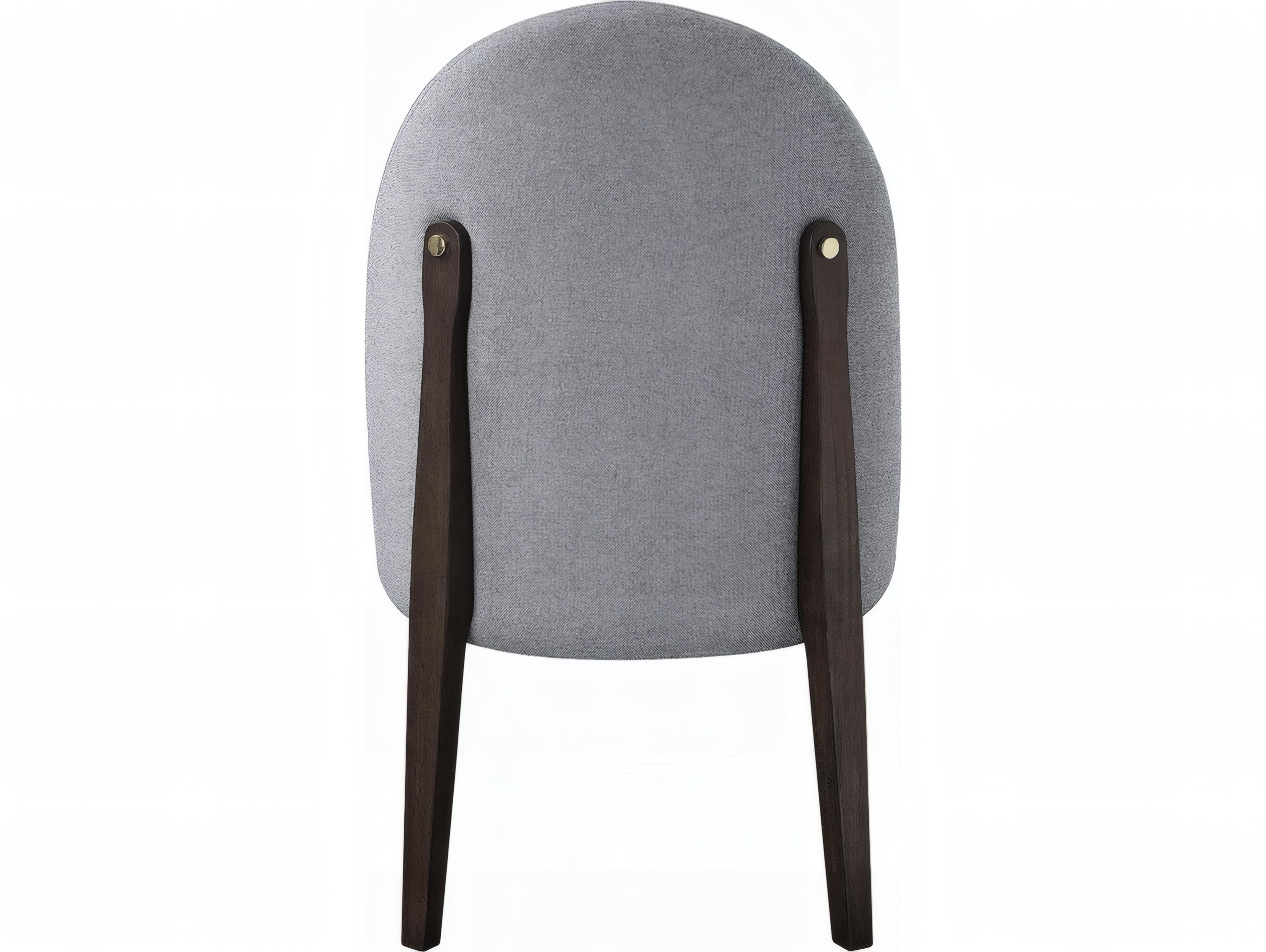 Acme Furniture Clayten Rubberwood Gray Upholstered Armless Dining Chair Set of 2